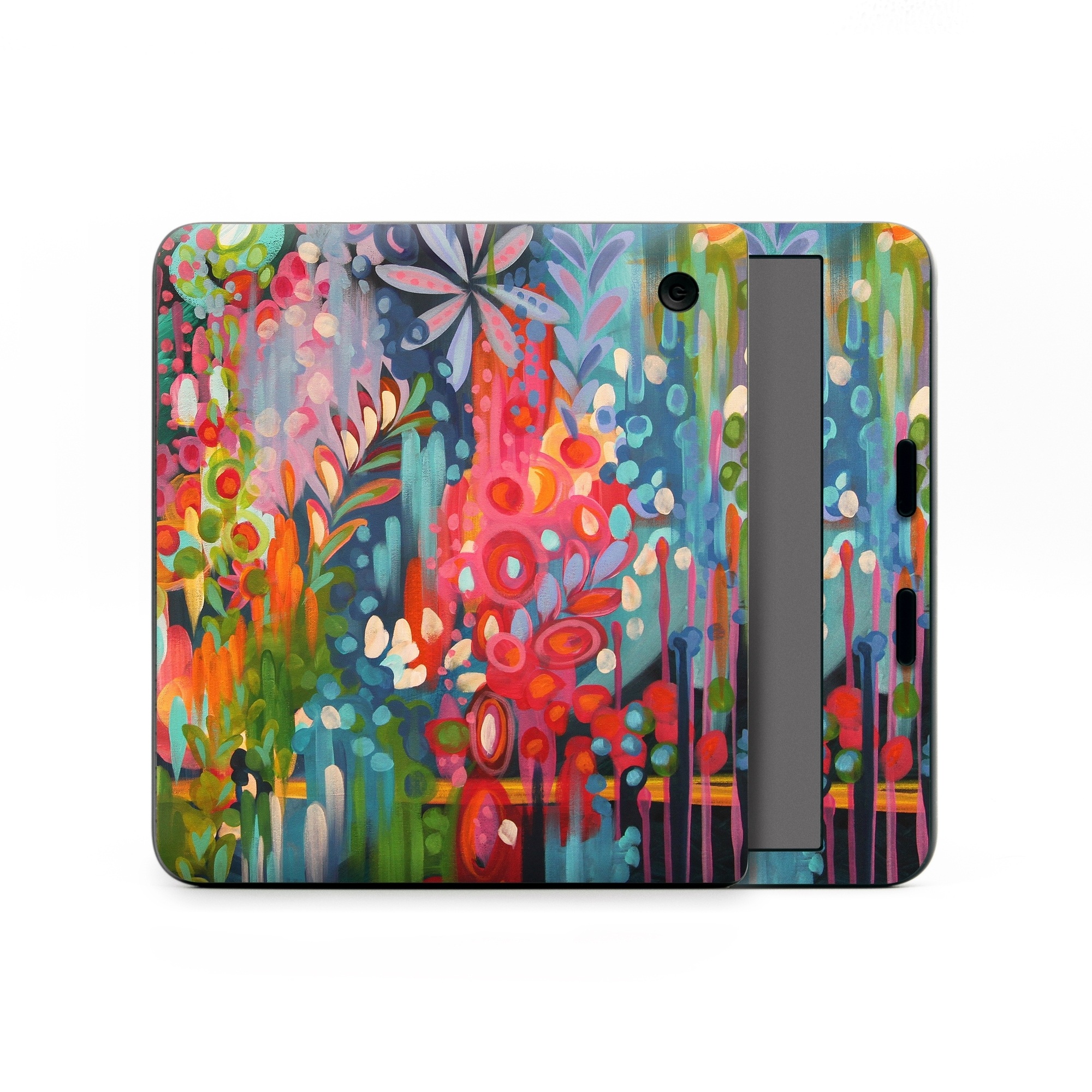 Kobo Libra Colour Skin design of Painting, Modern art, Acrylic paint, Art, Visual arts, Watercolor paint, Child art, Flower, Plant, Tree, with blue, red, orange, purple, yellow, pink, green colors