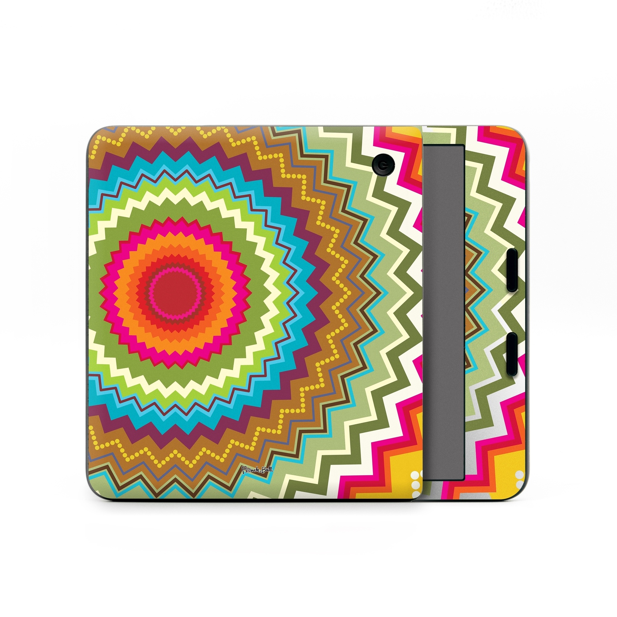 Kobo Libra Colour Skin design of Colorfulness, Textile, Art, Creative arts, Triangle, Rectangle, Symmetry, Circle, Pattern, Tints and shades, with red, orange, yellow, pink, green, white, black, blue, brown colors