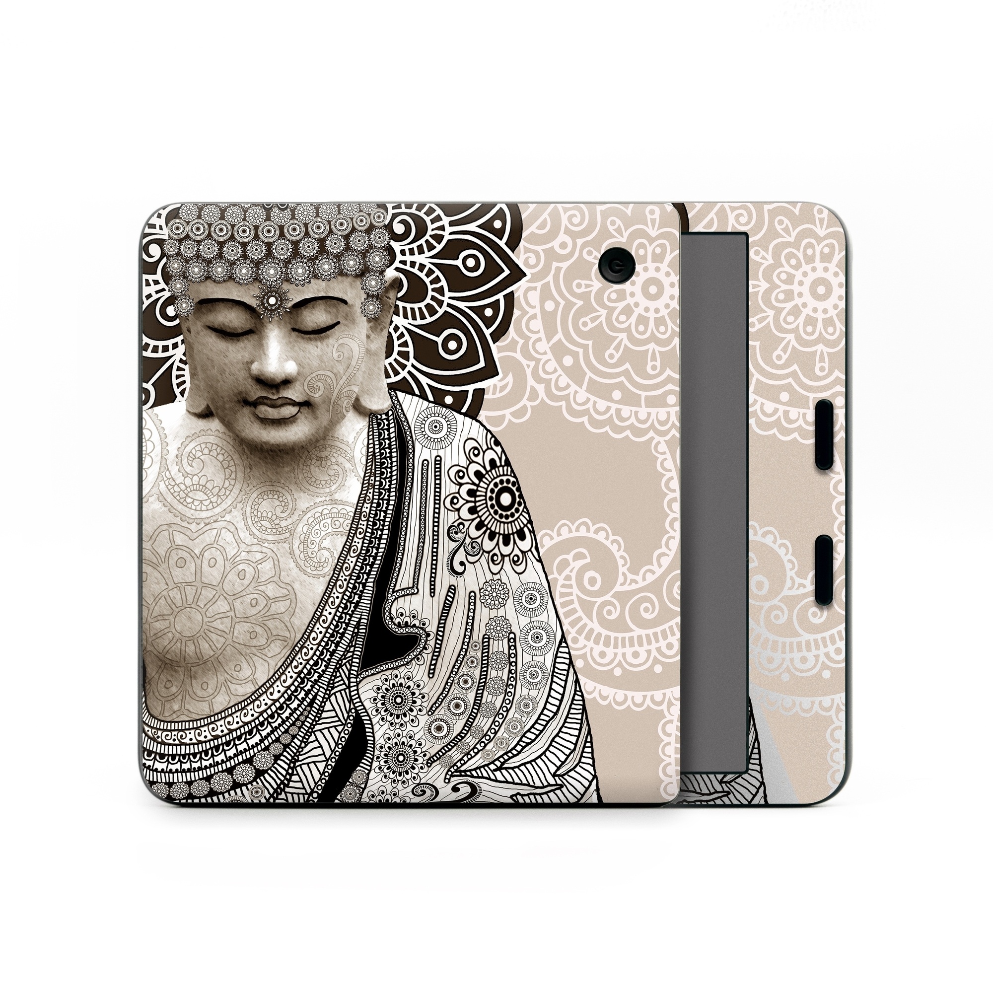 Kobo Libra Colour Skin design of Head, Illustration, Art, Visual arts, Design, Pattern, Stock photography, Drawing, Black-and-white, Tradition, with gray, black, green, red colors