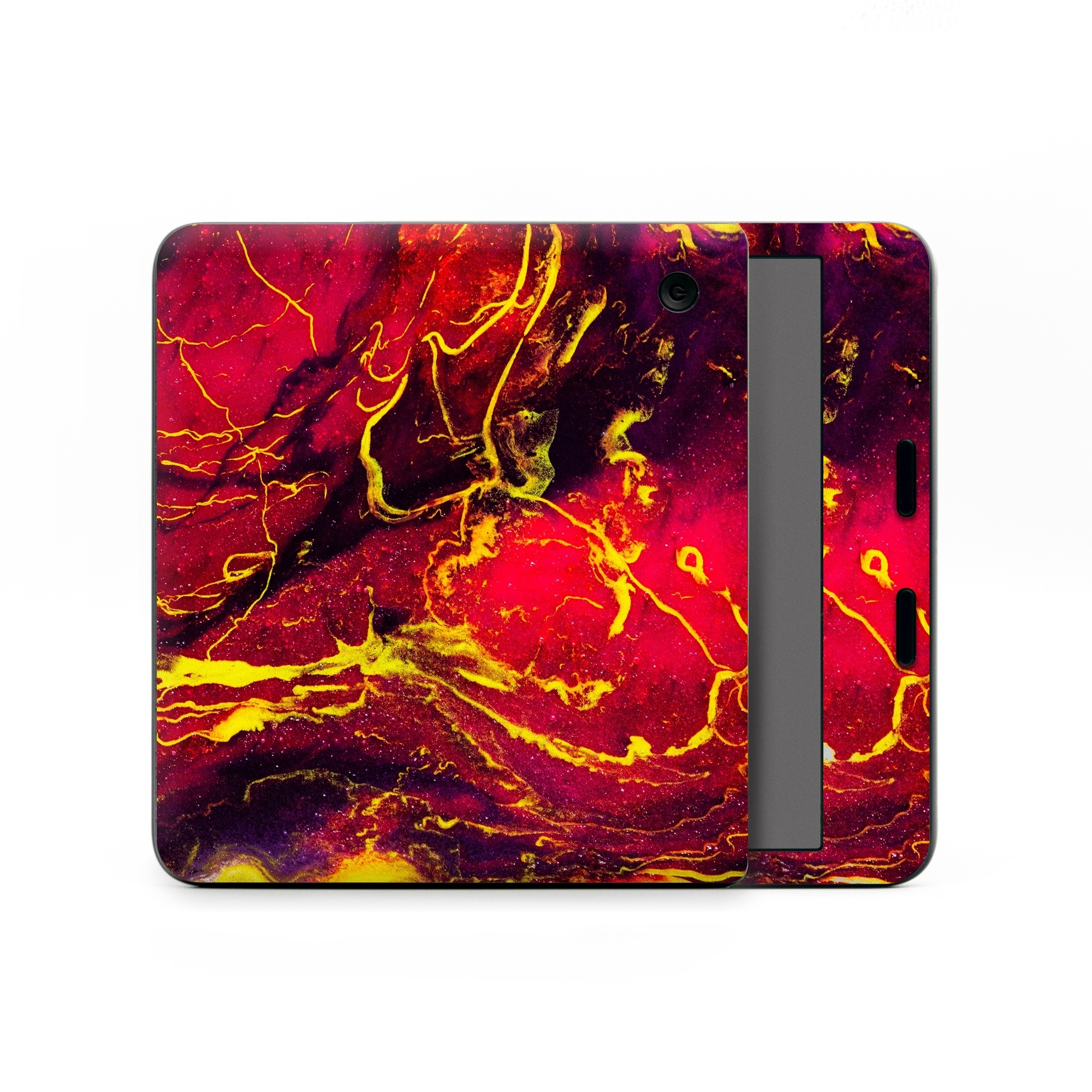 Kobo Libra Colour Skin design of Red, Purple, Geological phenomenon, Pattern, Fractal art, Art, Fictional character, Graphics, with red, yellow, black colors