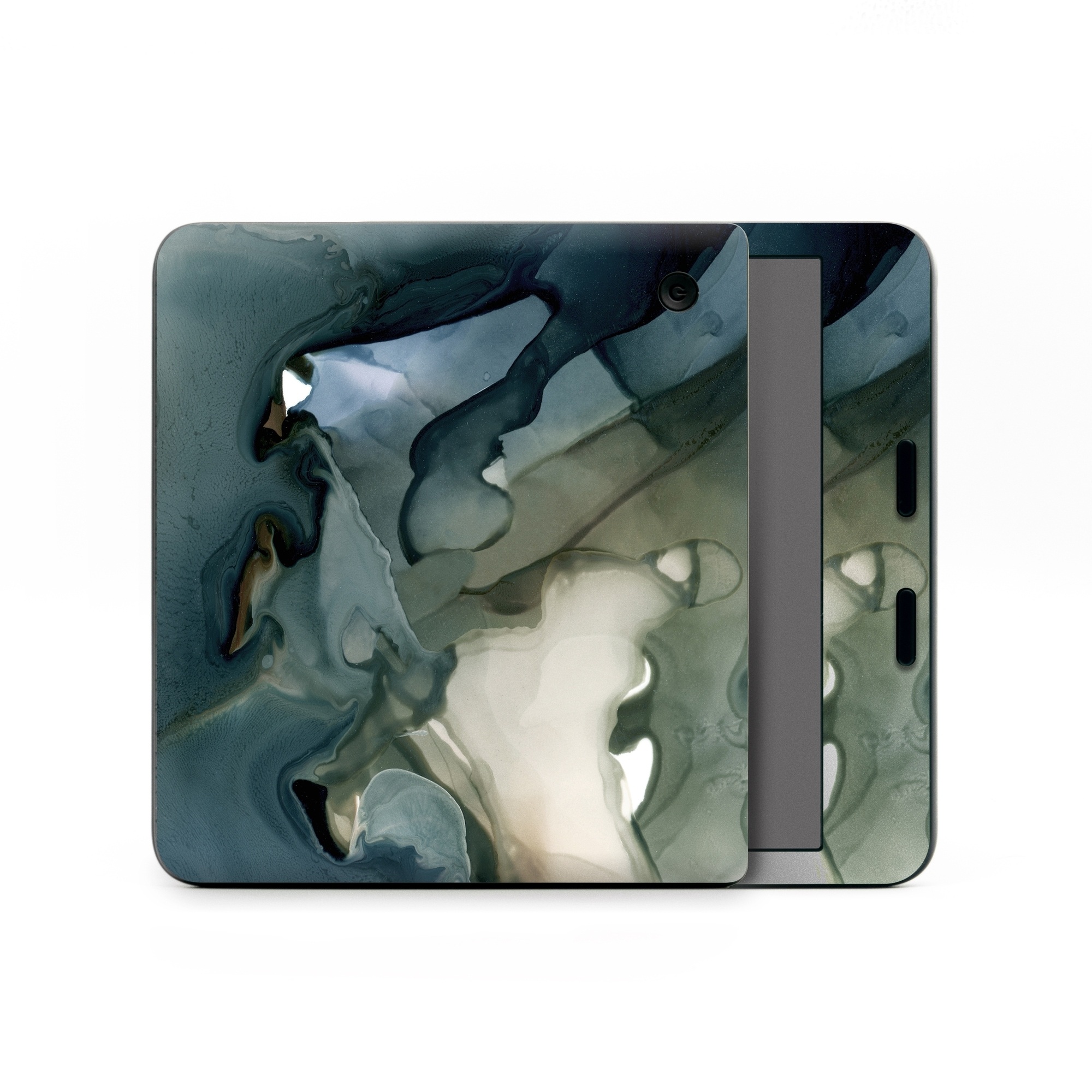 Kobo Libra Colour Skin design of Azure, Petal, Organism, Grey, Art, Pattern, Beauty, Painting, Close-up, Tree, with black, blue, green, white colors