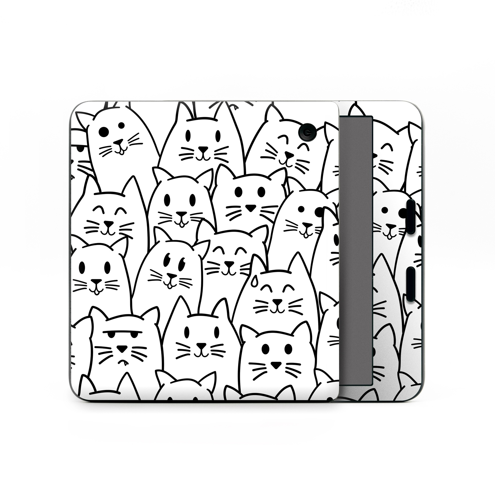 Kobo Libra Colour Skin design of White, Line art, Text, Black, Pattern, Black-and-white, Line, Design, Font, Organism, with white, black colors