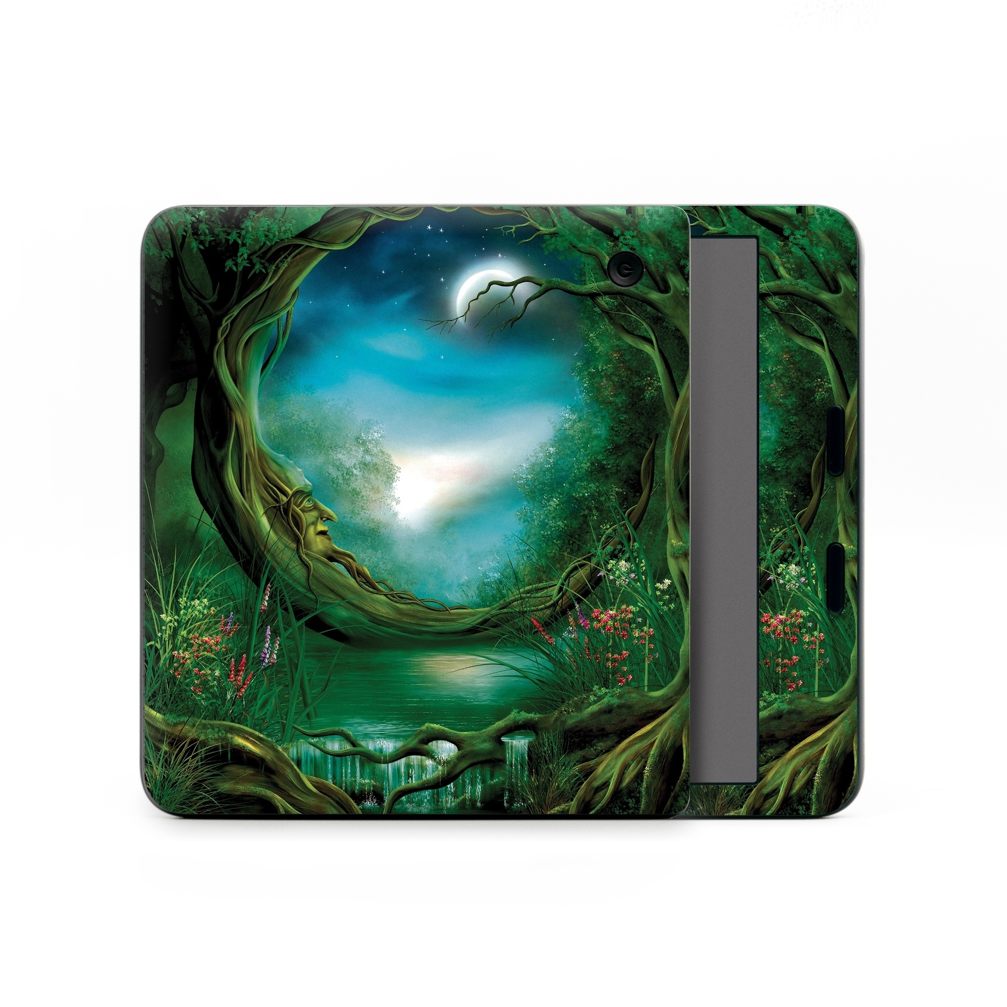 Kobo Libra Colour Skin design of Fractal art, Art, Organism, Fictional character, Earth, Cg artwork, with black, blue, green, gray colors