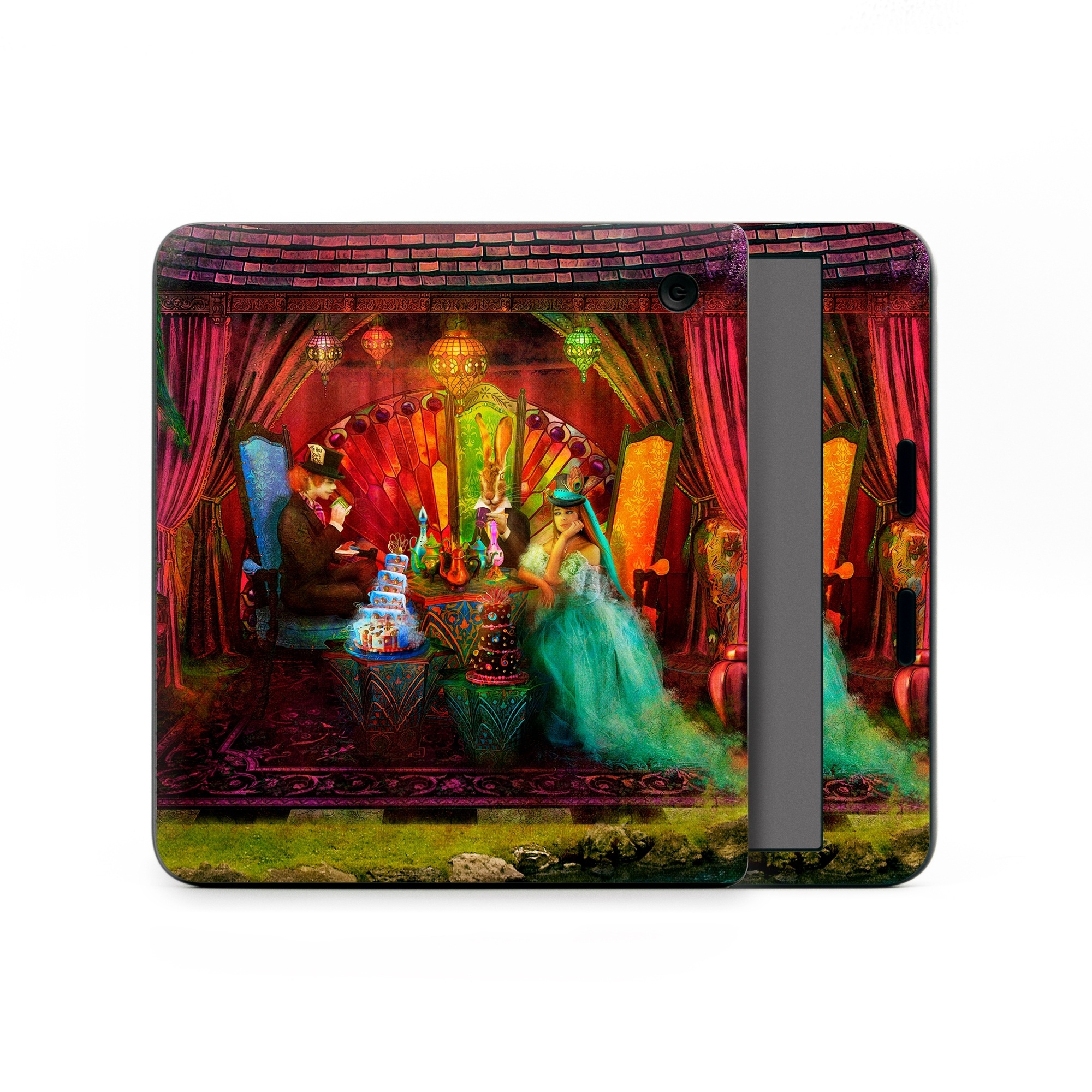 Kobo Libra Colour Skin design of Hindu temple, Temple, Art, Painting, Place of worship, Stage, Fictional character, with black, red, green, blue, gray colors