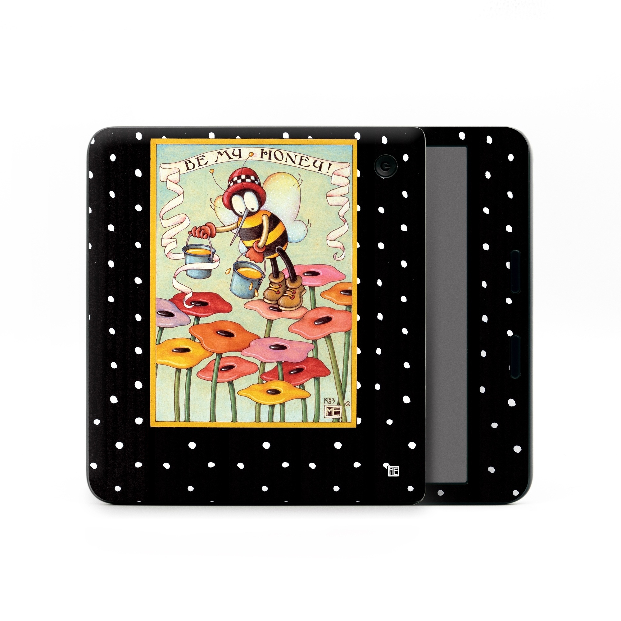 Kobo Libra Colour Skin design of Cartoon, Illustration, Art, with black, white, yellow, orange, pink, red, blue, green colors