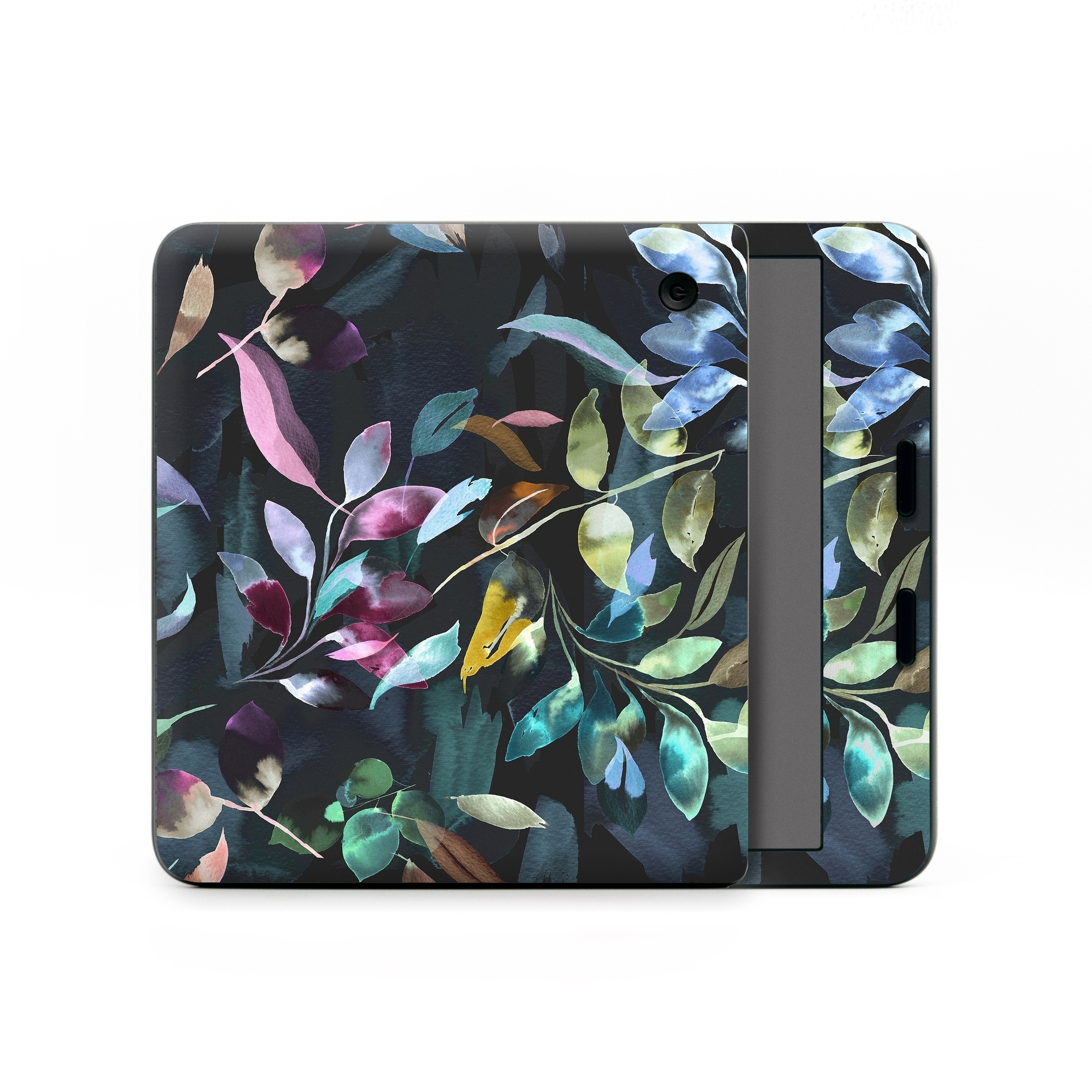 Kobo Libra Colour Skin design of Flower, Leaf, Plant, Botany, Organism, Line, Art, Petal, Groundcover, Terrestrial plant, with black, blue, green, purple, pink, red, white colors