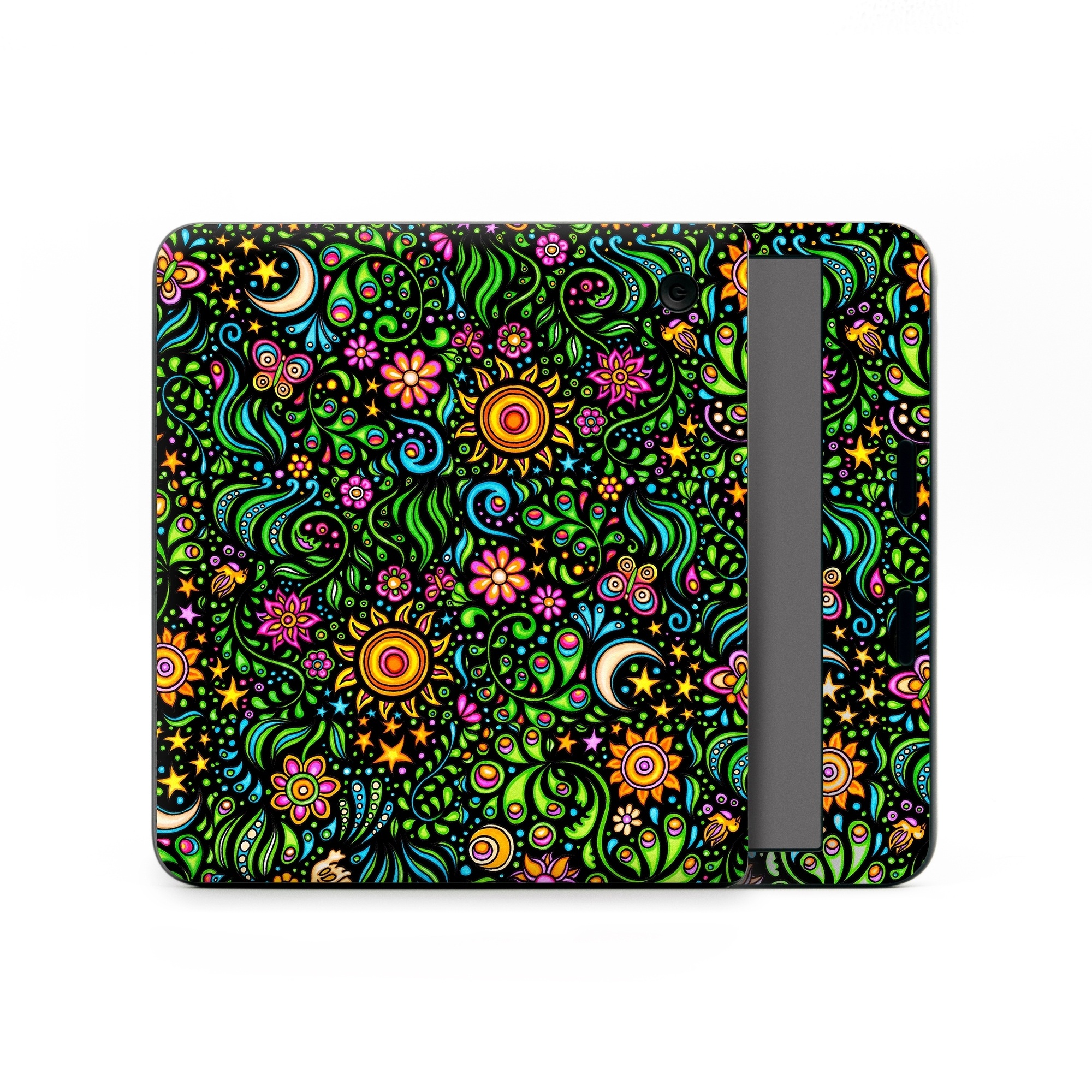 Kobo Libra Colour Skin design of Pattern, Psychedelic art, Visual arts, Art, Design, Motif, Organism, Circle, Textile, Plant, with black, red, green, blue, purple colors