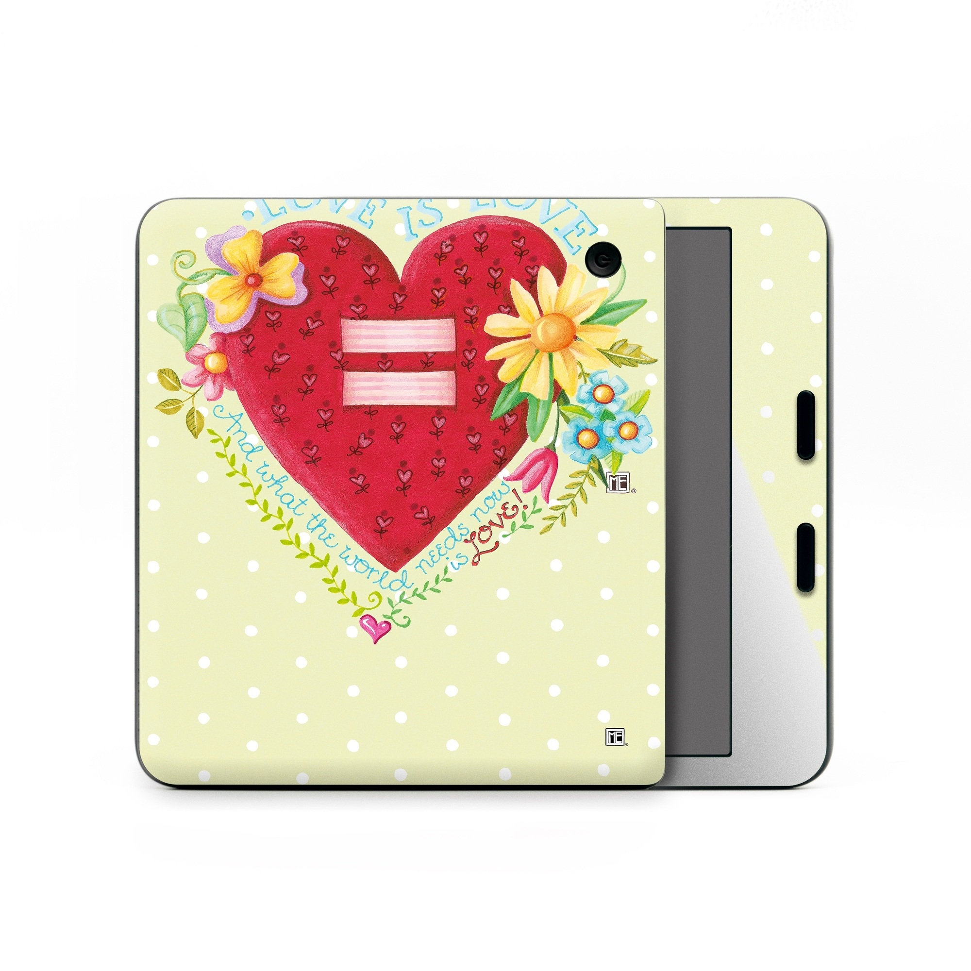 Kobo Libra Colour Skin design of Heart, Illustration, Pattern, Love, Valentine's day, Visual arts, Art, Graphic design, with red, blue, yellow, orange, purple, green, pink colors