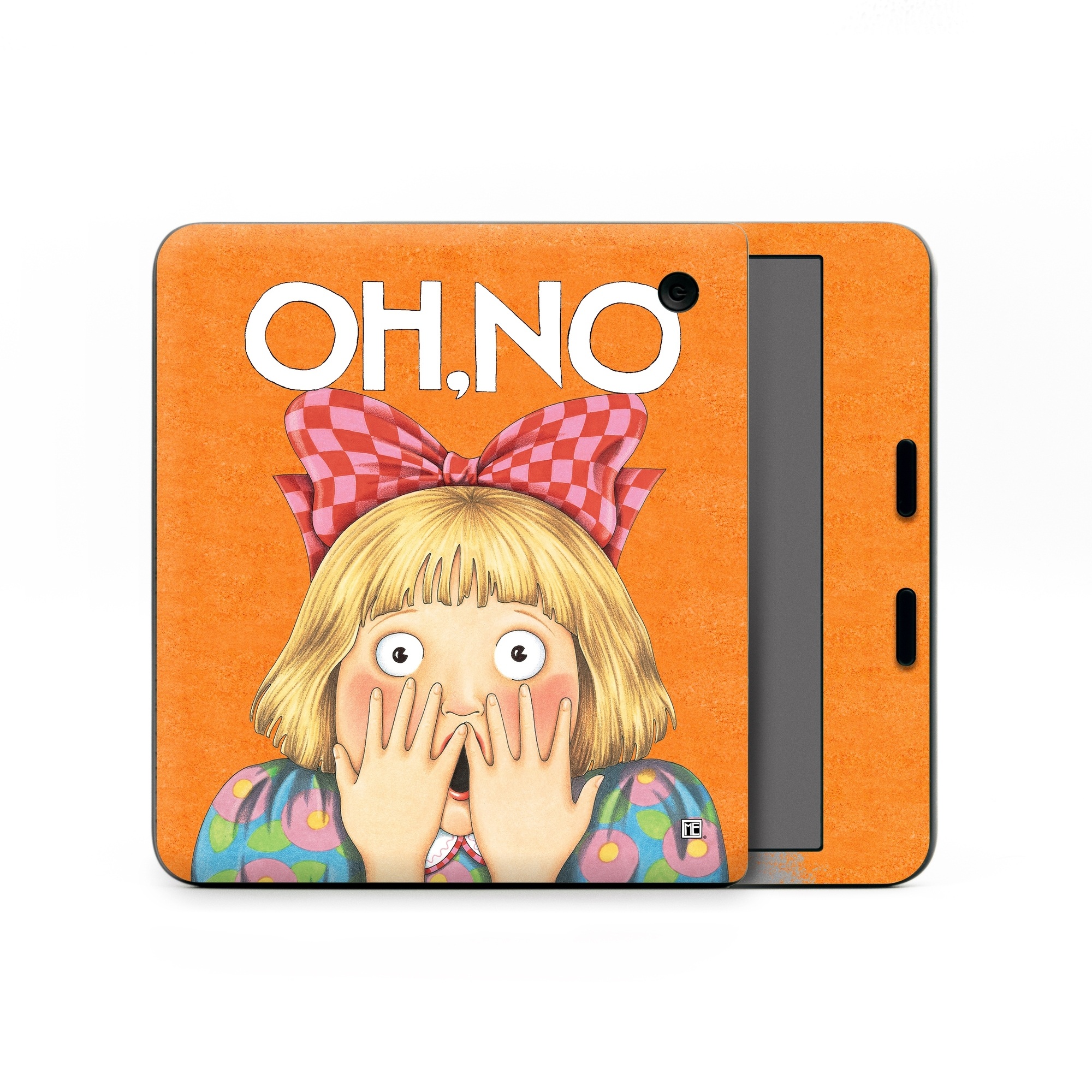 Kobo Libra Colour Skin design of Cartoon, Nose, Illustration, Poster, Art, Fiction, Book cover, Happy, Gesture, with orange, pink, gray, green, red, white colors
