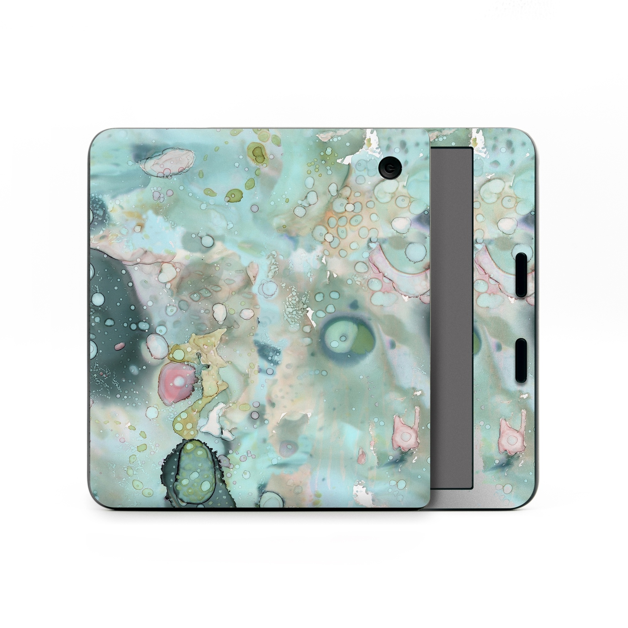 Kobo Libra Colour Skin design of Aqua, Blue, Green, Watercolor paint, Pattern, Turquoise, Organism, Design, Art, Painting, with blue, green, pink colors