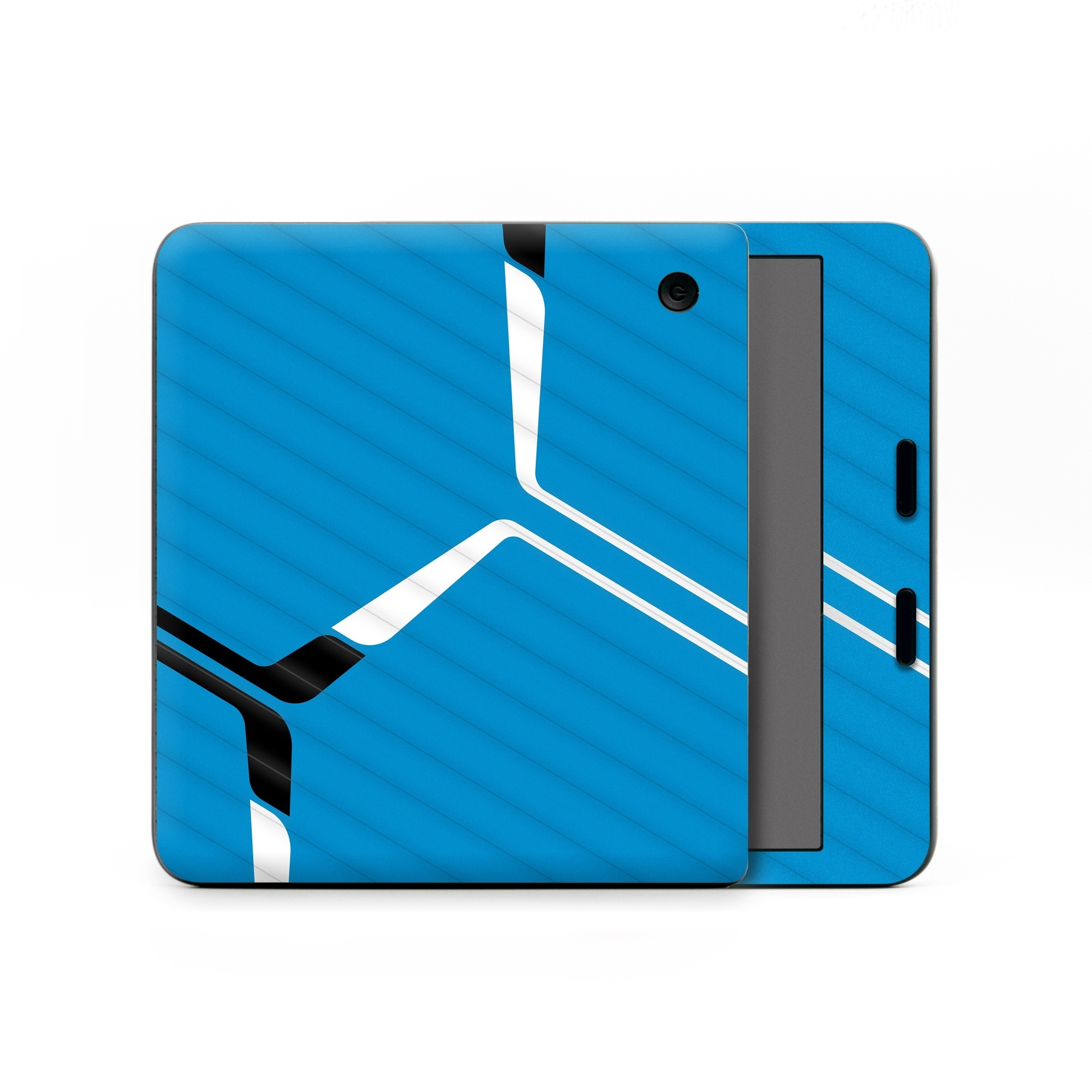 Kobo Libra Colour Skin design of Azure, Triangle, Parallel, Font, Electric blue, Pattern, Symmetry, Table, Symbol, Logo, with blue, black, white colors