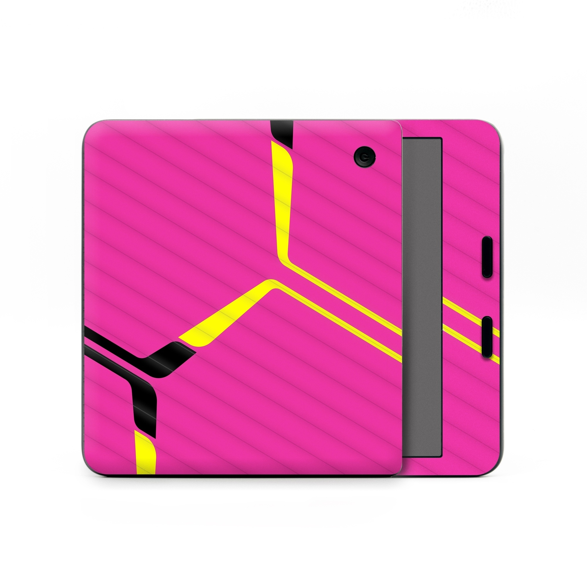 Kobo Libra Colour Skin design of Purple, Textile, Sleeve, Jersey, Violet, Triangle, Font, Magenta, Collar, Parallel, with pink, black, yellow colors