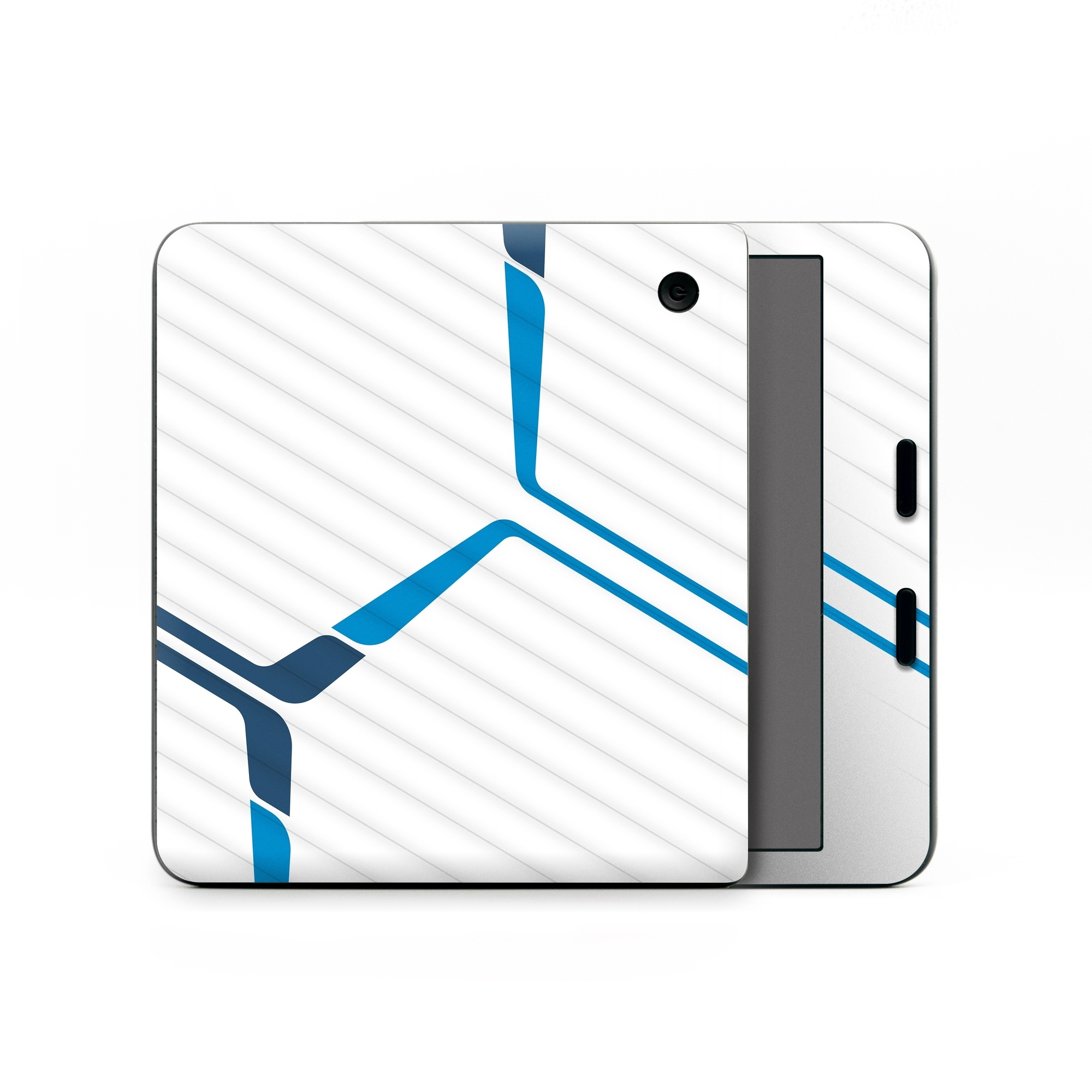 Kobo Libra Colour Skin design of Textile, Sleeve, Font, Parallel, Pattern, Electric blue, Jersey, Sportswear, Symmetry, Graphics, with white, blue colors