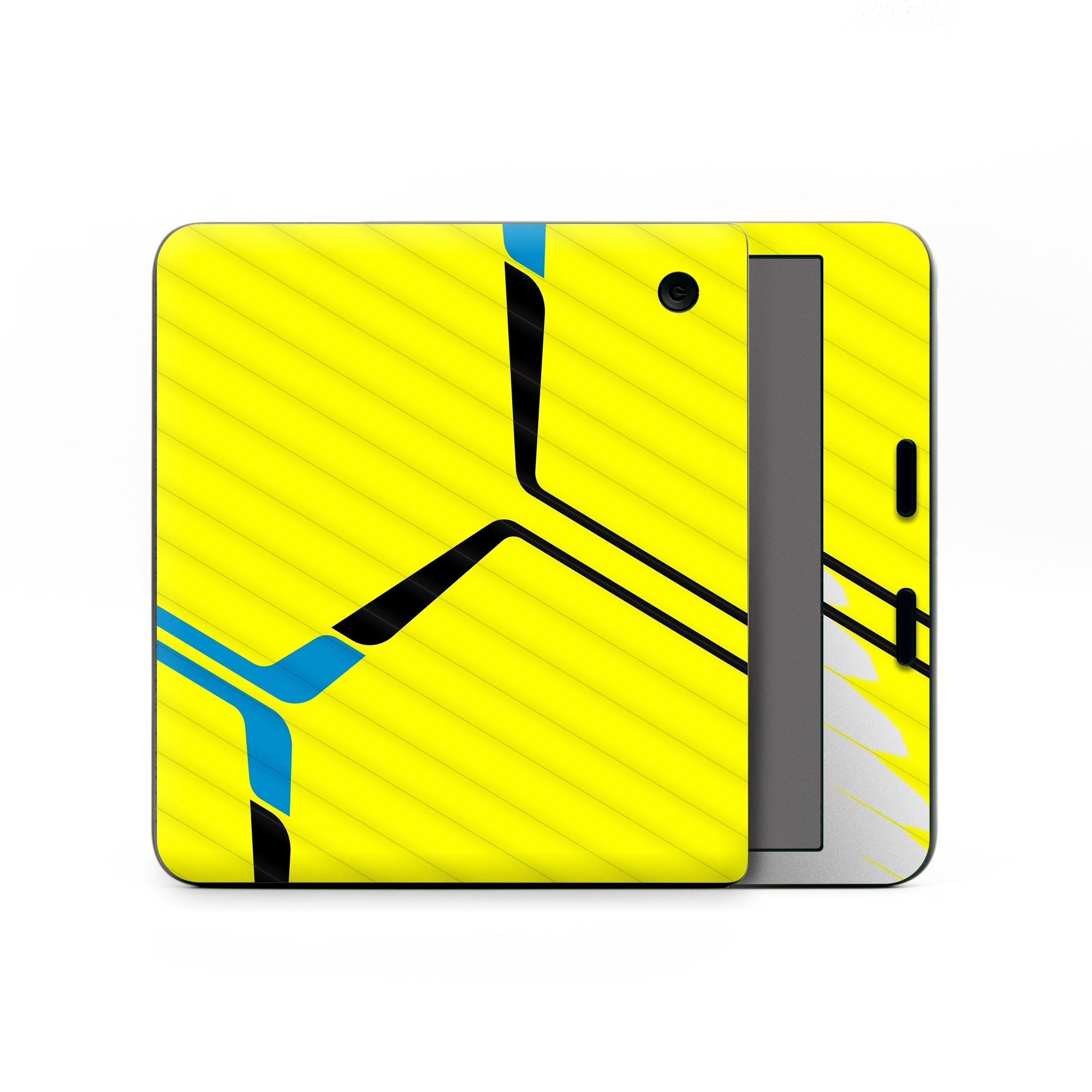 Kobo Libra Colour Skin design of Azure, Triangle, Font, Parallel, Symmetry, Pattern, Electric blue, Symbol, Rectangle, Design, with yellow, blue colors