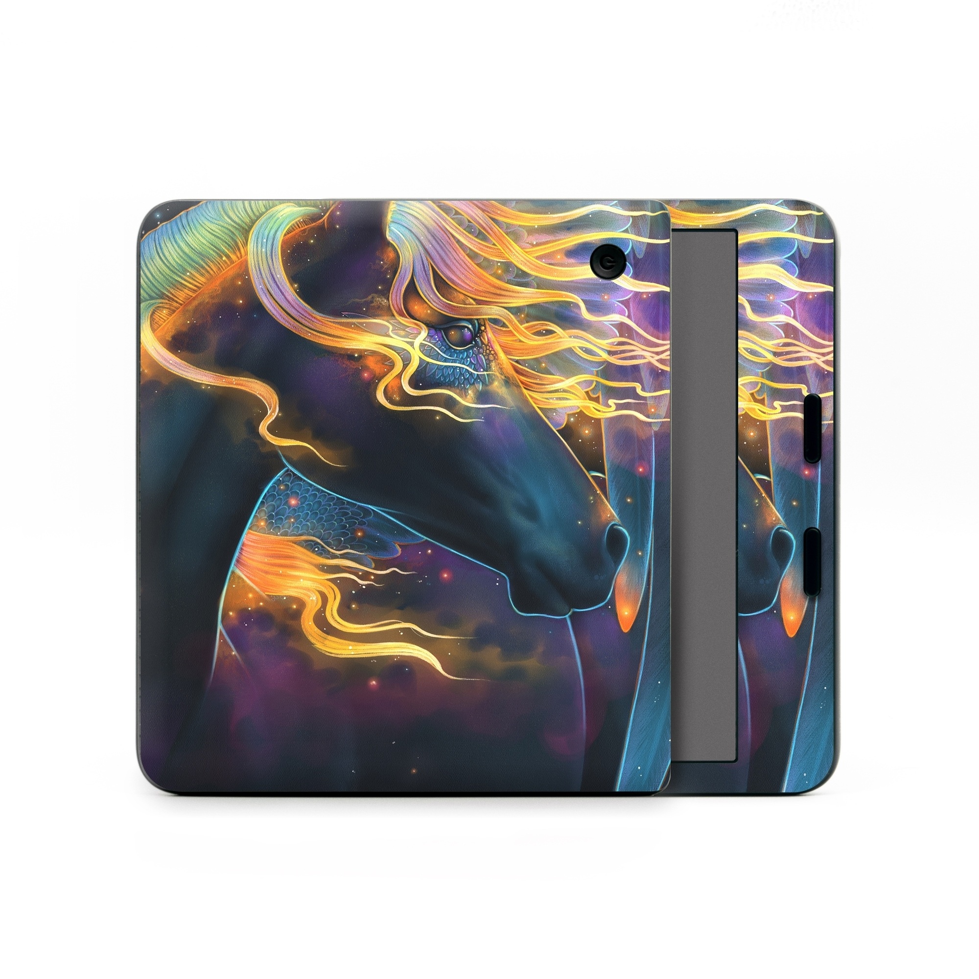 Kobo Libra Colour Skin design of Organism, Astronomical object, Art, Electric blue, Space, Darkness, Liquid, Science, Graphics, Visual arts, with black, blue, yellow, white, orange, purple, red colors