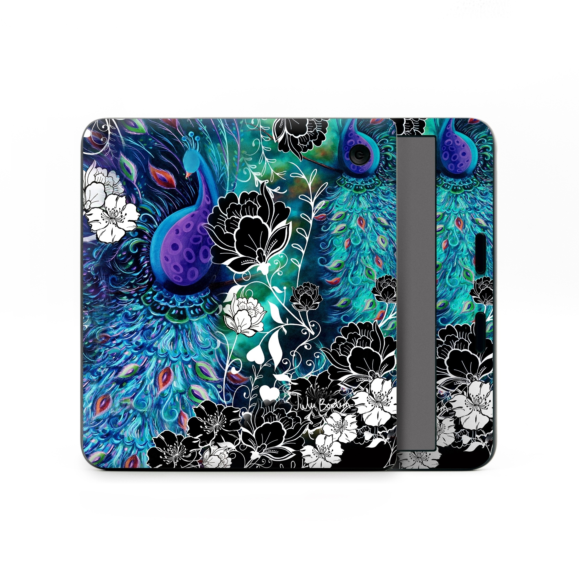 Kobo Libra Colour Skin design of Pattern, Psychedelic art, Organism, Turquoise, Purple, Graphic design, Art, Design, Illustration, Fractal art, with black, blue, gray, green, white colors