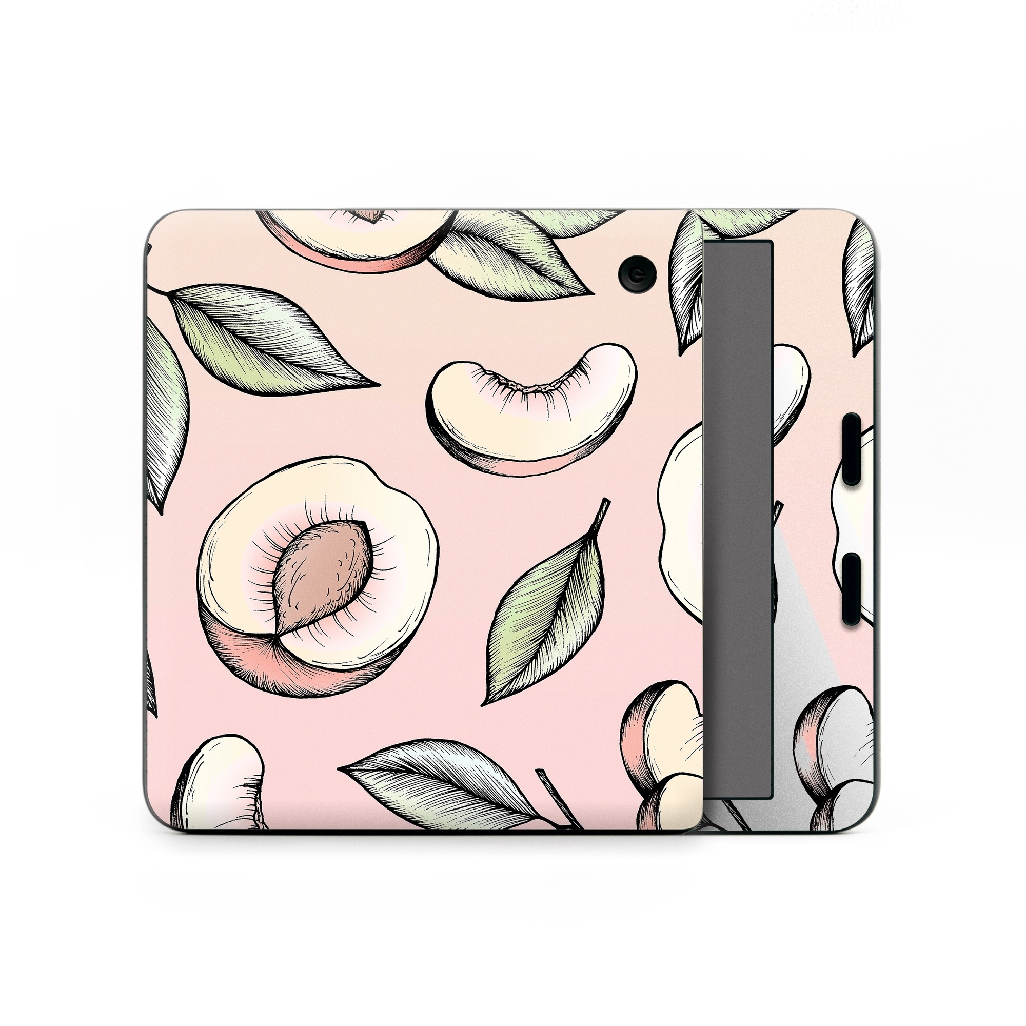 Kobo Libra Colour Skin design of Pattern, Leaf, Botany, Organism, Design, Plant, Illustration, Clip art, with pink, green, yellow, orange colors