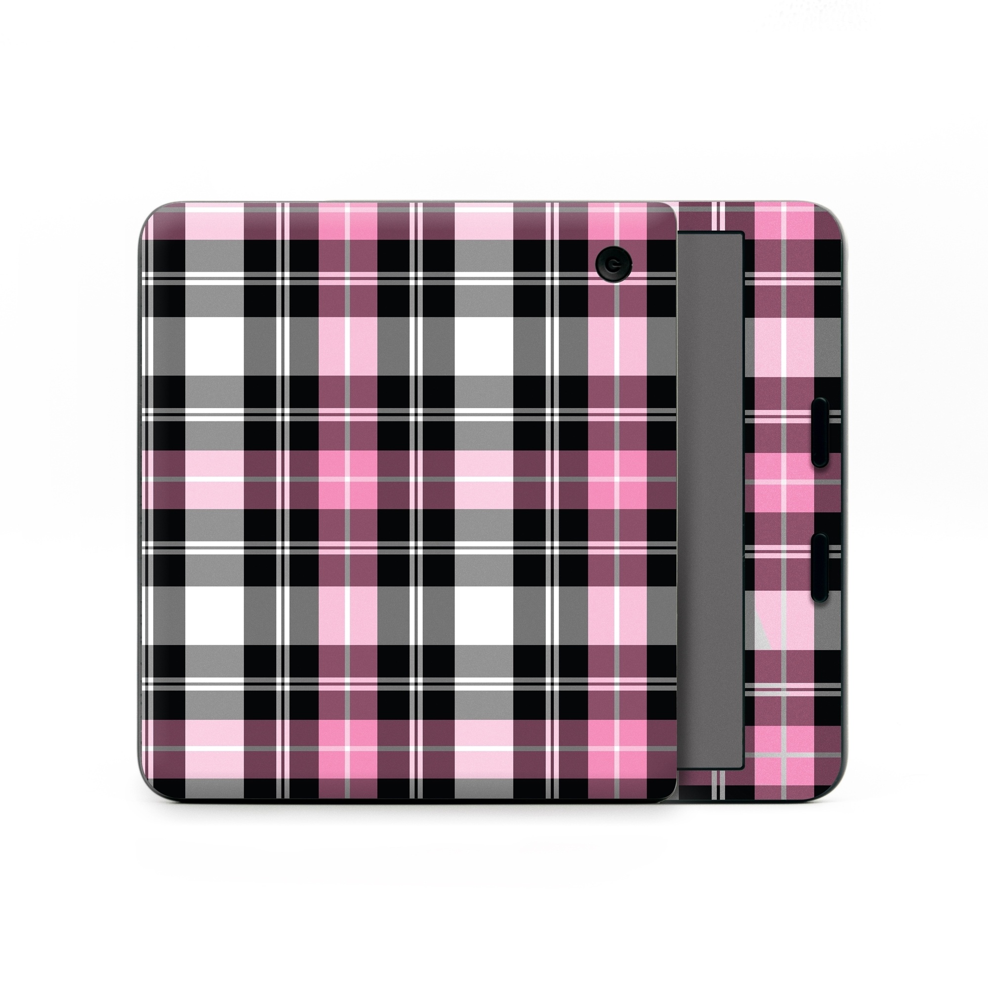 Kobo Libra Colour Skin design of Plaid, Tartan, Pattern, Pink, Purple, Violet, Line, Textile, Magenta, Design, with black, gray, pink, red, white, purple colors