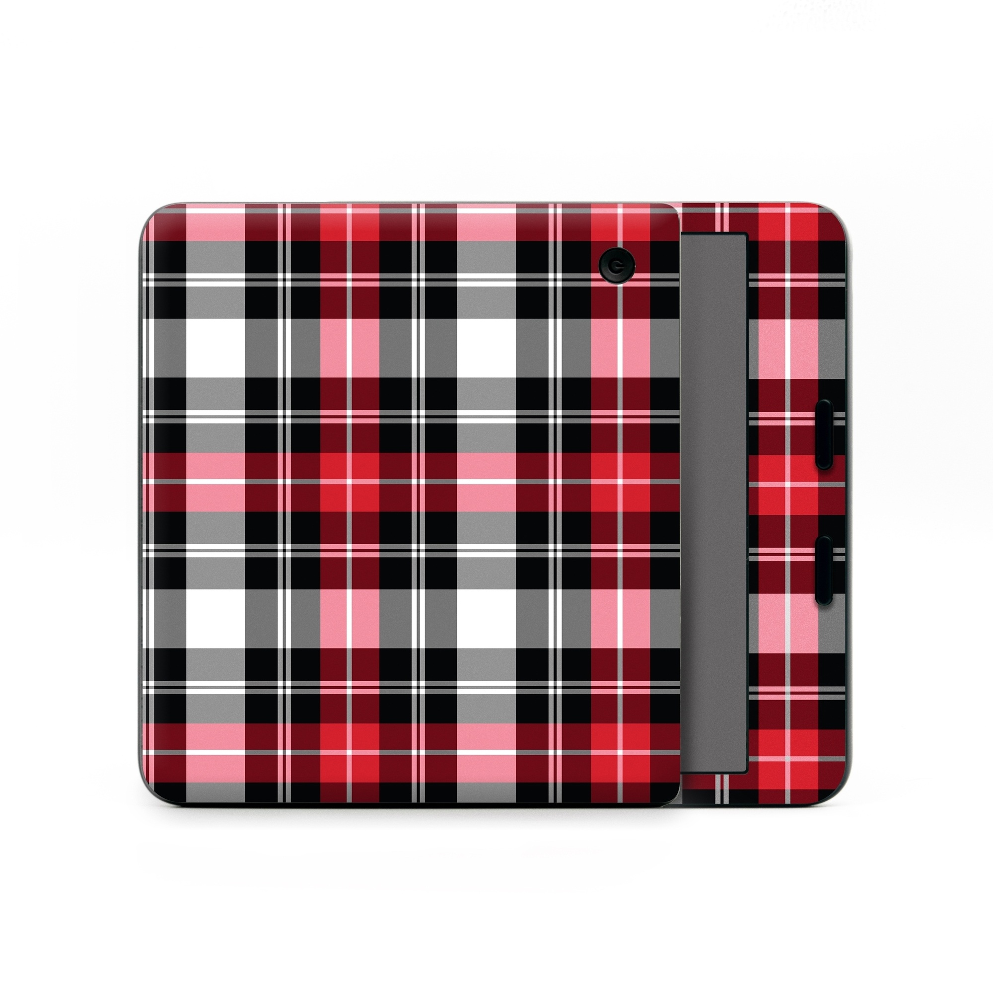 Kobo Libra Colour Skin design of Plaid, Tartan, Pattern, Red, Textile, Design, Line, Pink, Magenta, Square, with black, gray, pink, red, white colors