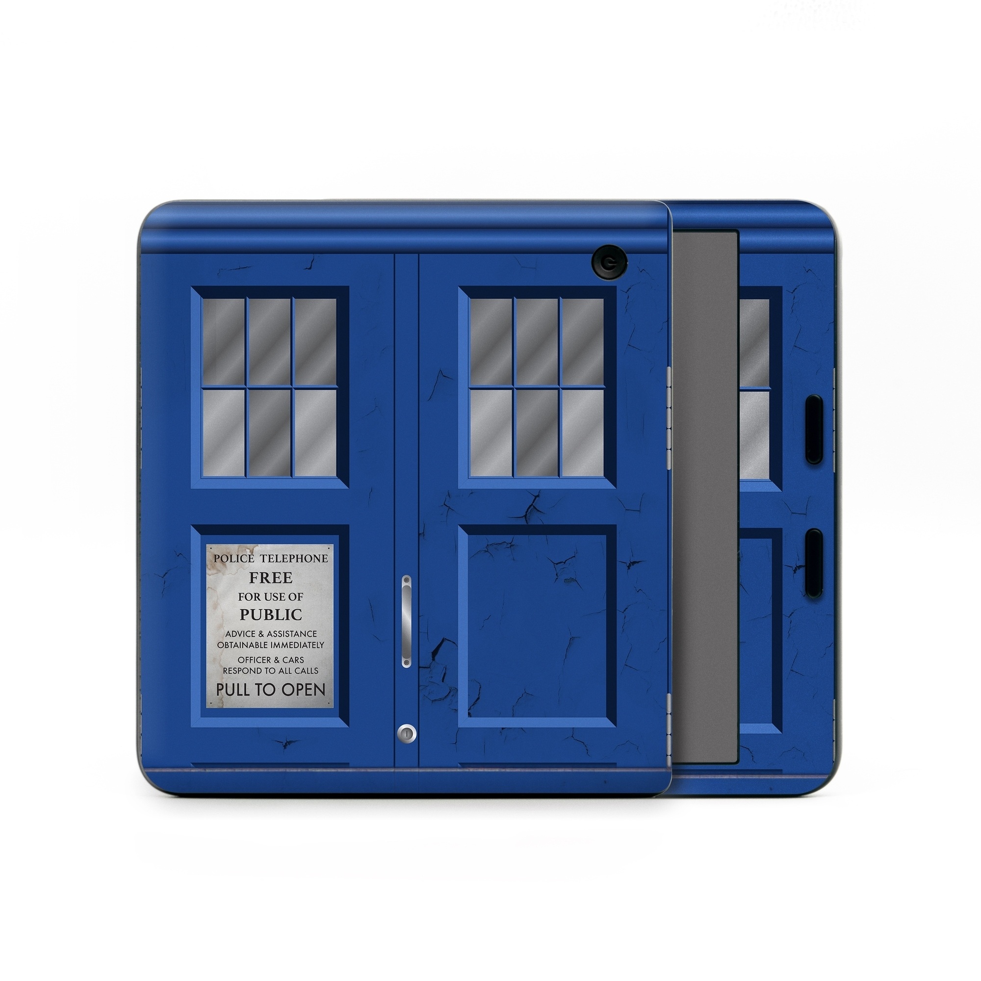 Kobo Libra Colour Skin design of Telephone Booth, Blue, Cobalt Blue, Door, Facade, Architecture, Electric Blue, Font, Real Estate, Window, Building, with blue, black, gray, white colors