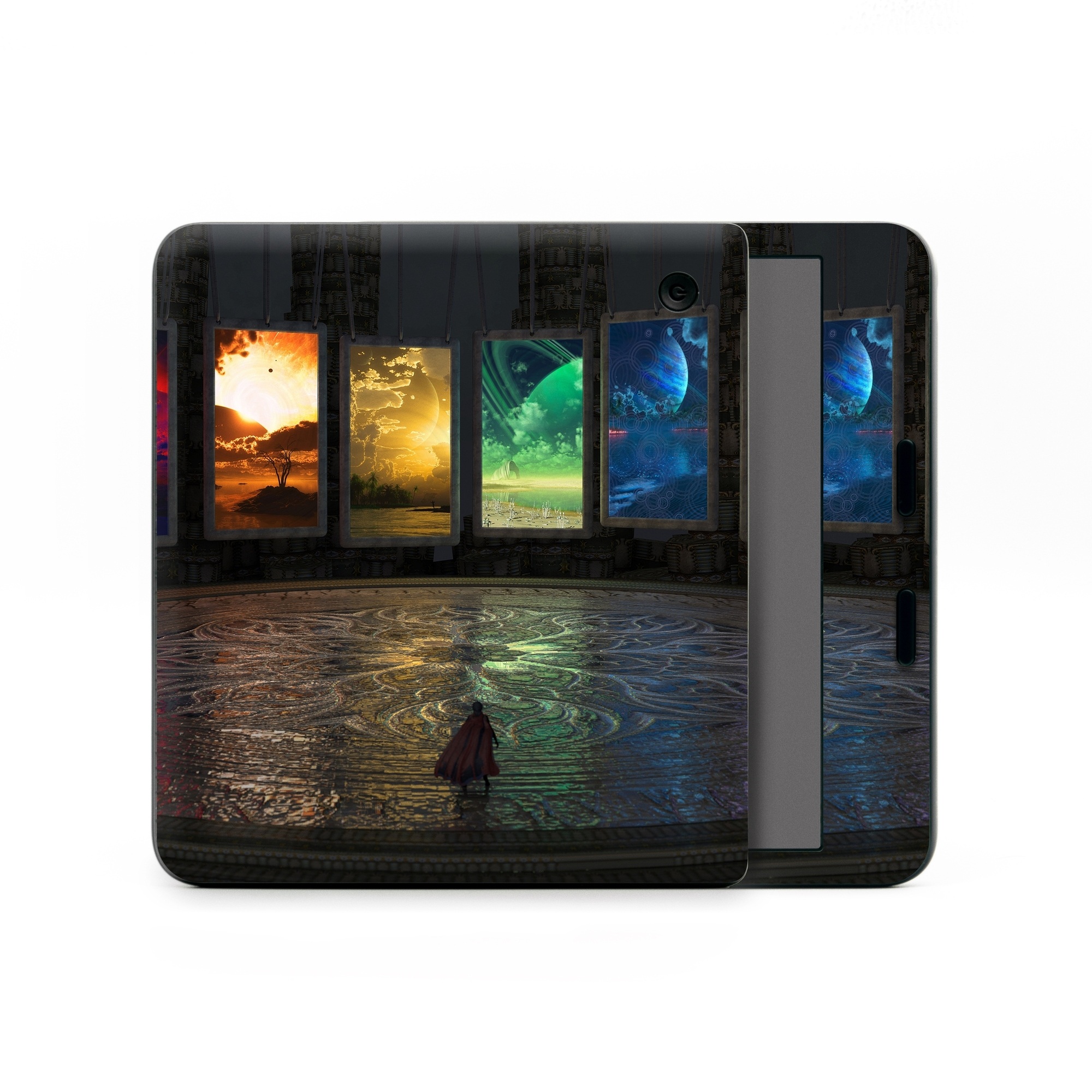 Kobo Libra Colour Skin design of Light, Lighting, Water, Sky, Technology, Night, Art, Geological phenomenon, Electronic device, Glass, with black, red, green, blue colors