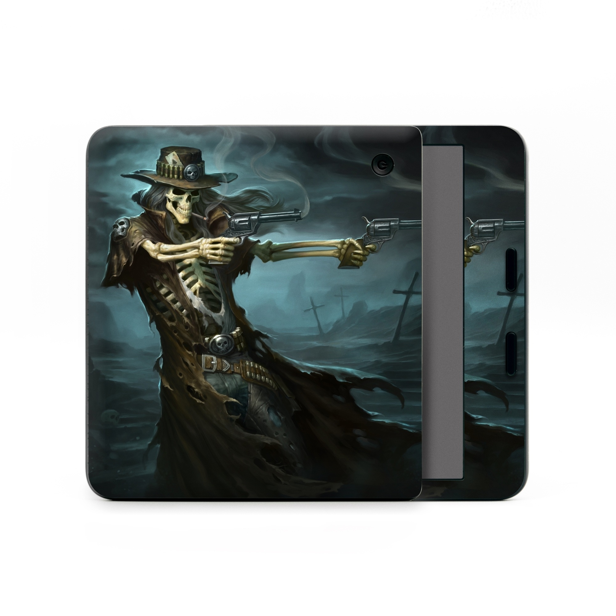 Kobo Libra Colour Skin design of Cg artwork, Action-adventure game, Darkness, Illustration, Games, Adventure game, Pc game, Woman warrior, Digital compositing, Fictional character, with black, white, blue, gray colors