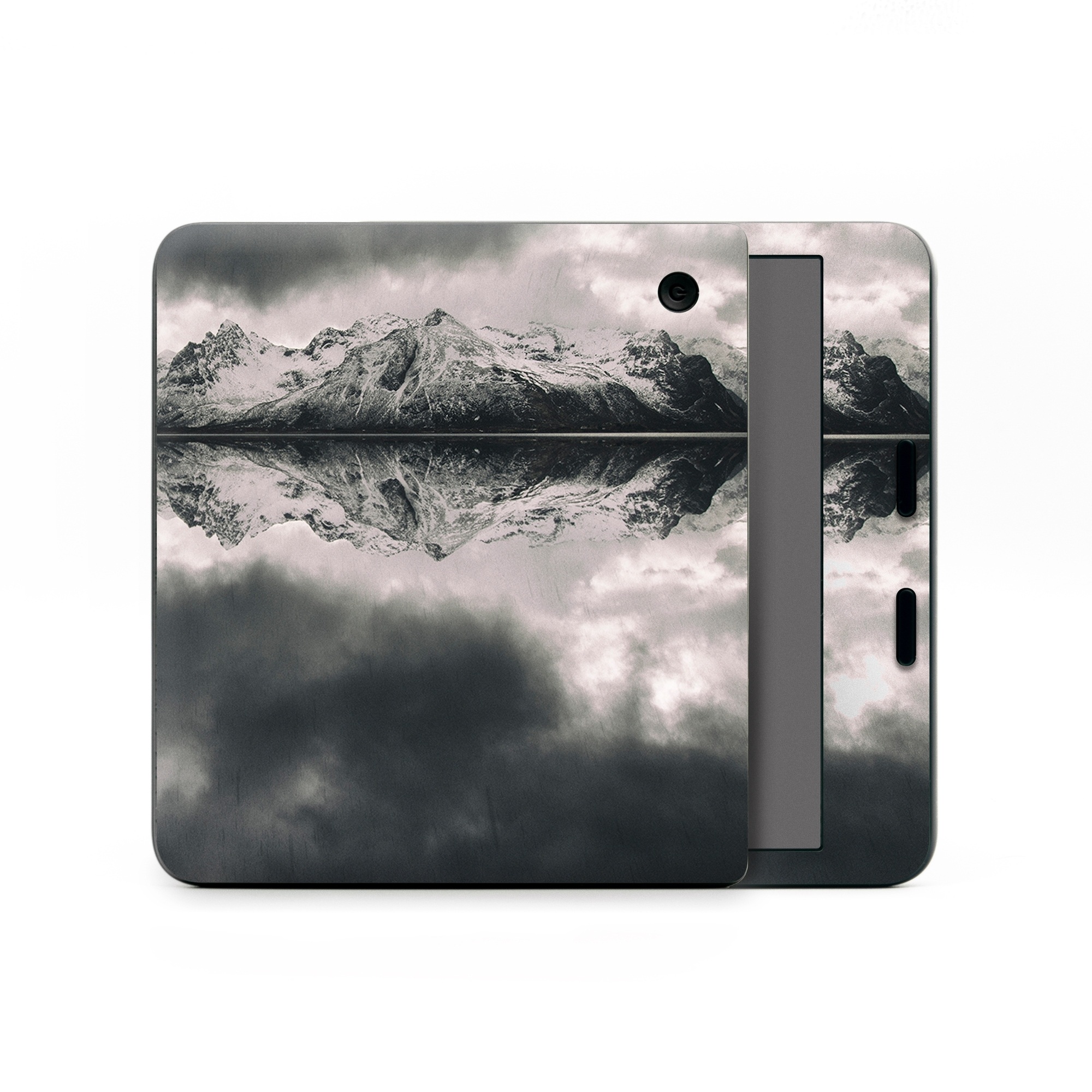 Kobo Libra Colour Skin design of Sky, Cloud, Nature, Reflection, Water, Atmospheric phenomenon, Daytime, Black-and-white, Atmosphere, Calm, with white, black, gray colors