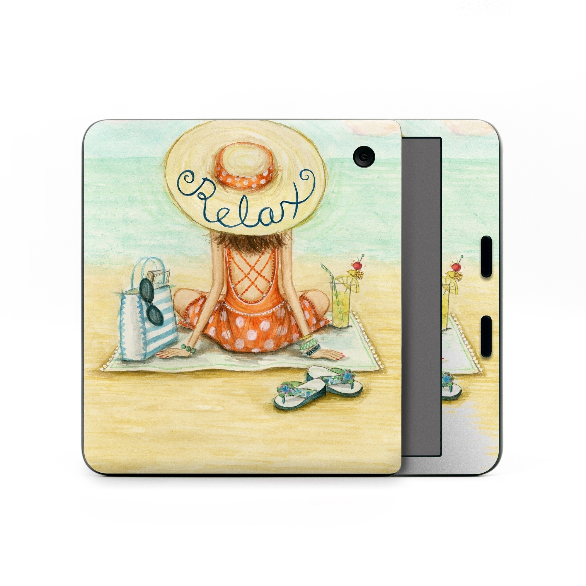 Kobo Libra Colour Skin design of Illustration, Cartoon, Watercolor paint, Art, Drawing, Child art, Sketch, Paint, Still life, with white, yellow, blue, red, black, yellow colors