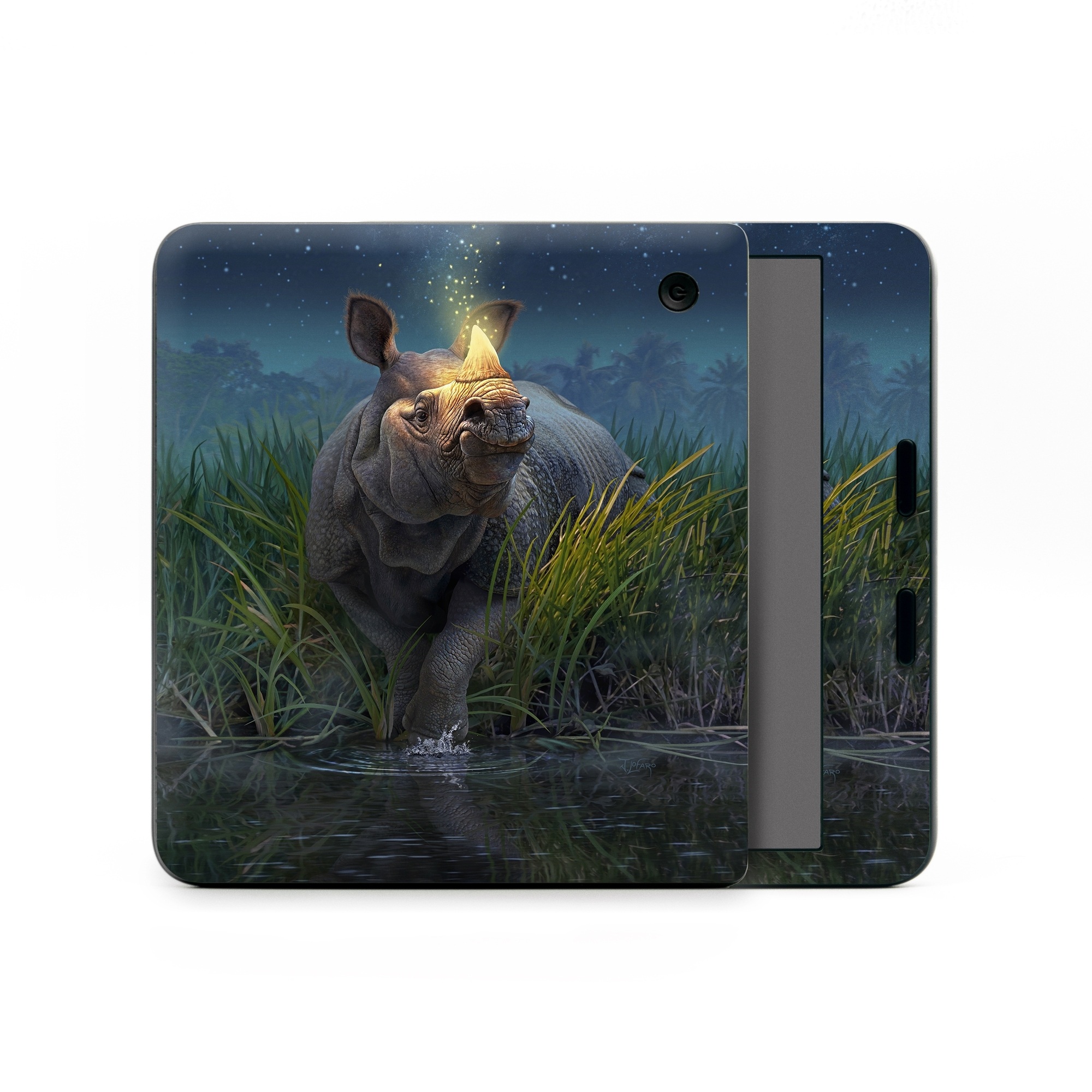 Kobo Libra Colour Skin design of Wildlife, Sky, Photography, Grass, Fawn, with blue, green, gray, yellow, white colors