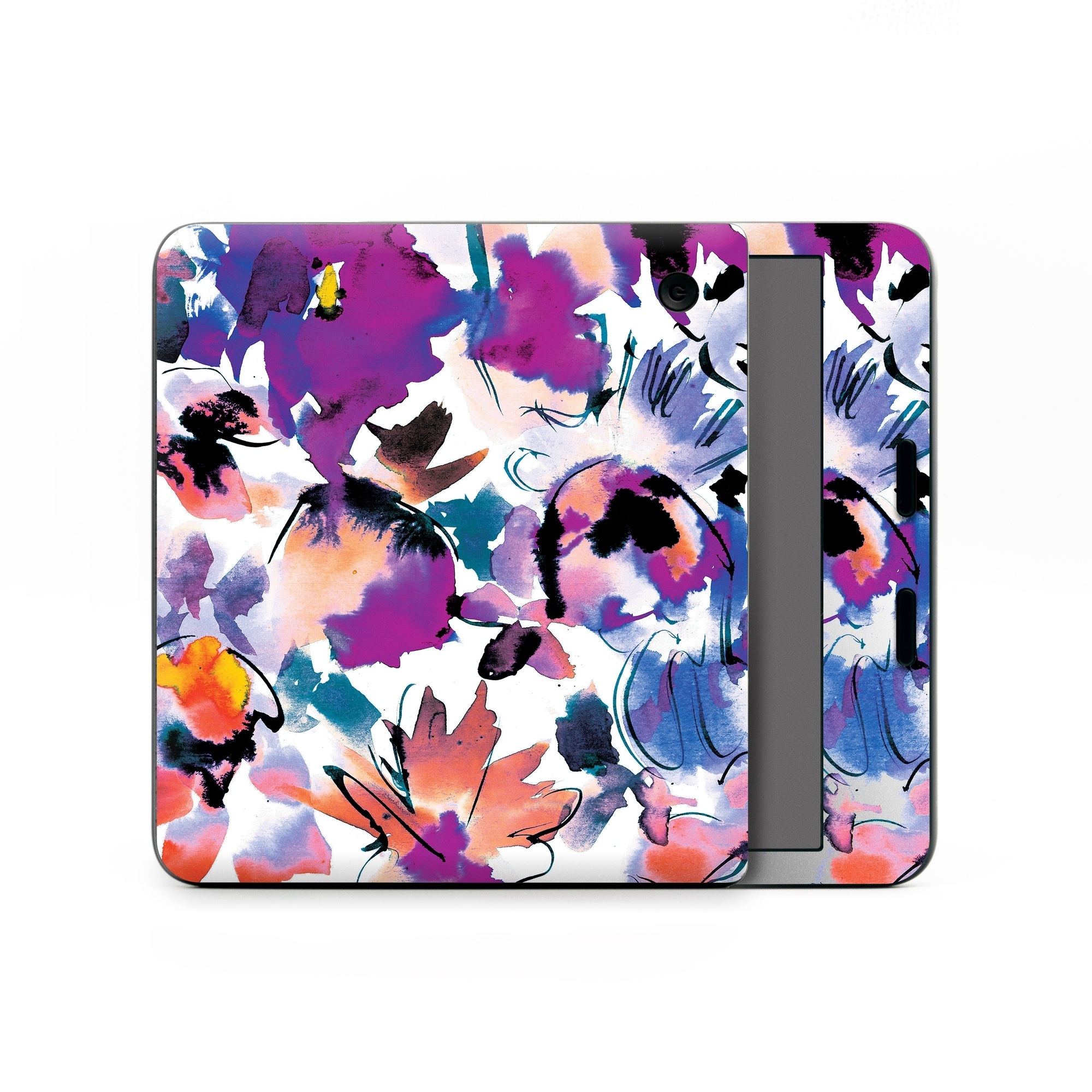 Kobo Libra Colour Skin design of Product, Purple, Illustration, Graphic design, Plant, Clip art, Flower, Graphics, Wildflower, Watercolor paint, with white, purple, pink, yellow, blue, black colors