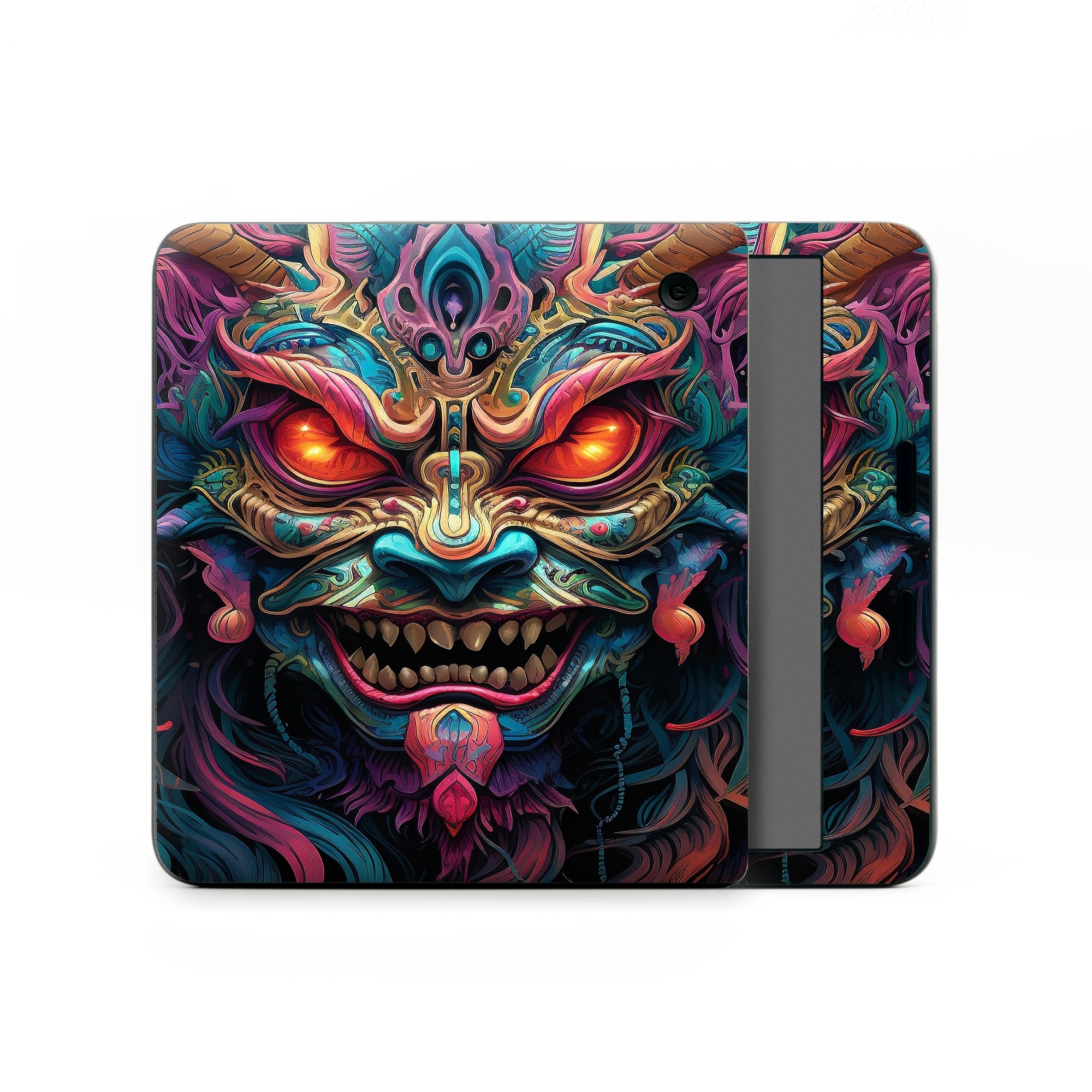 Kobo Libra Colour Skin design of Head, Eye, Human body, Art, Painting, Symmetry, Pattern, Paint, Magenta, Visual arts, with green, blue, yellow, orange, red, white, purple, black, gray colors