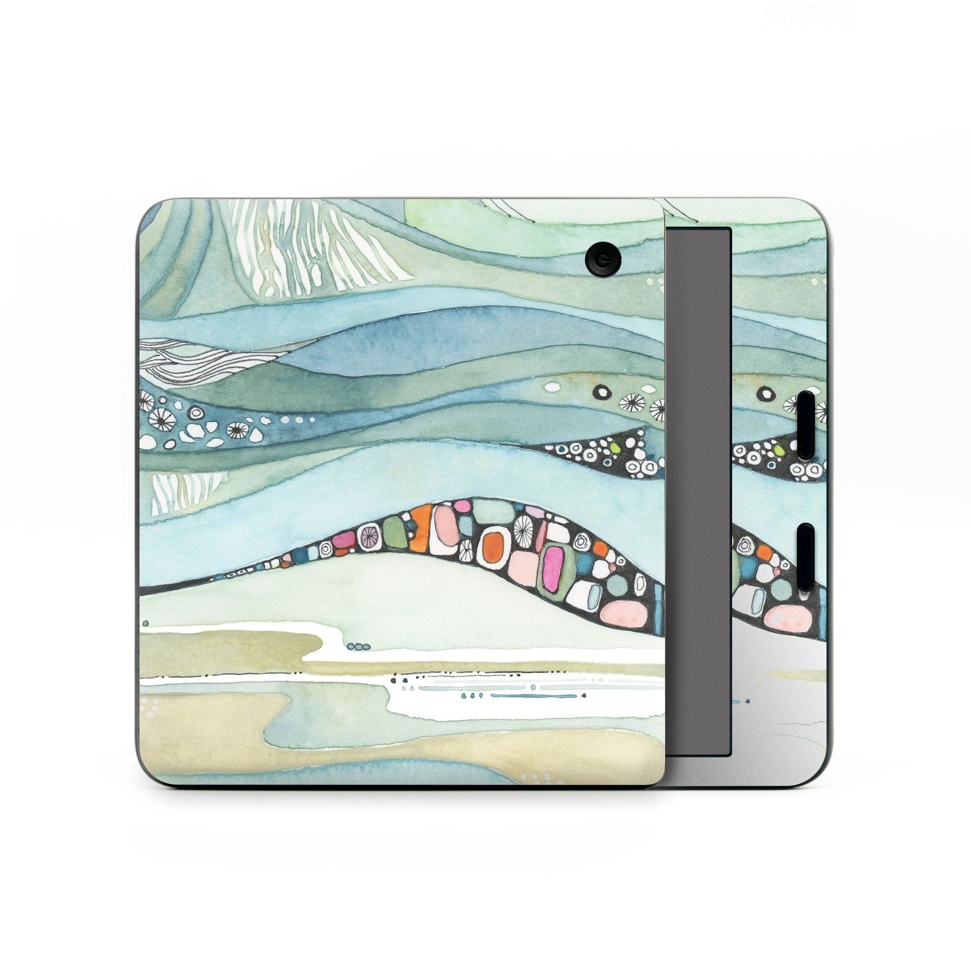 Kobo Libra Colour Skin design of Line, Illustration, Art, with blue, green, orange, pink, black, white, yellow colors