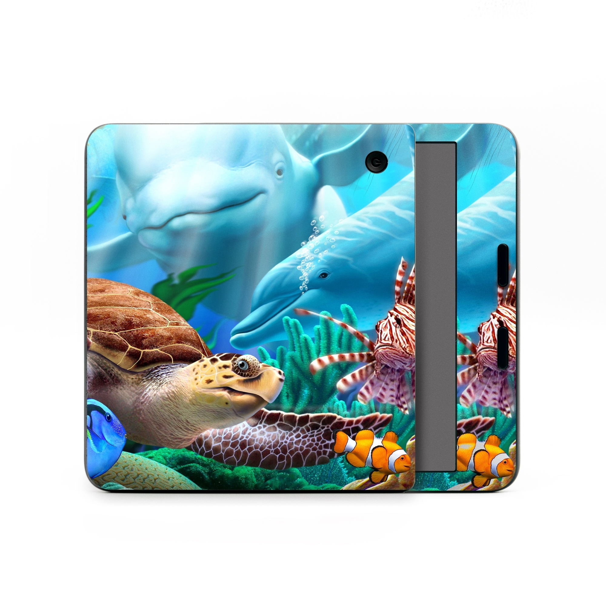 Kobo Libra Colour Skin design of Green, Blue, Azure, Natural environment, Underwater, Organism, Mammal, Art, Marine biology, Aqua, with blue, green, red, white, brown, yellow, orange, blue colors