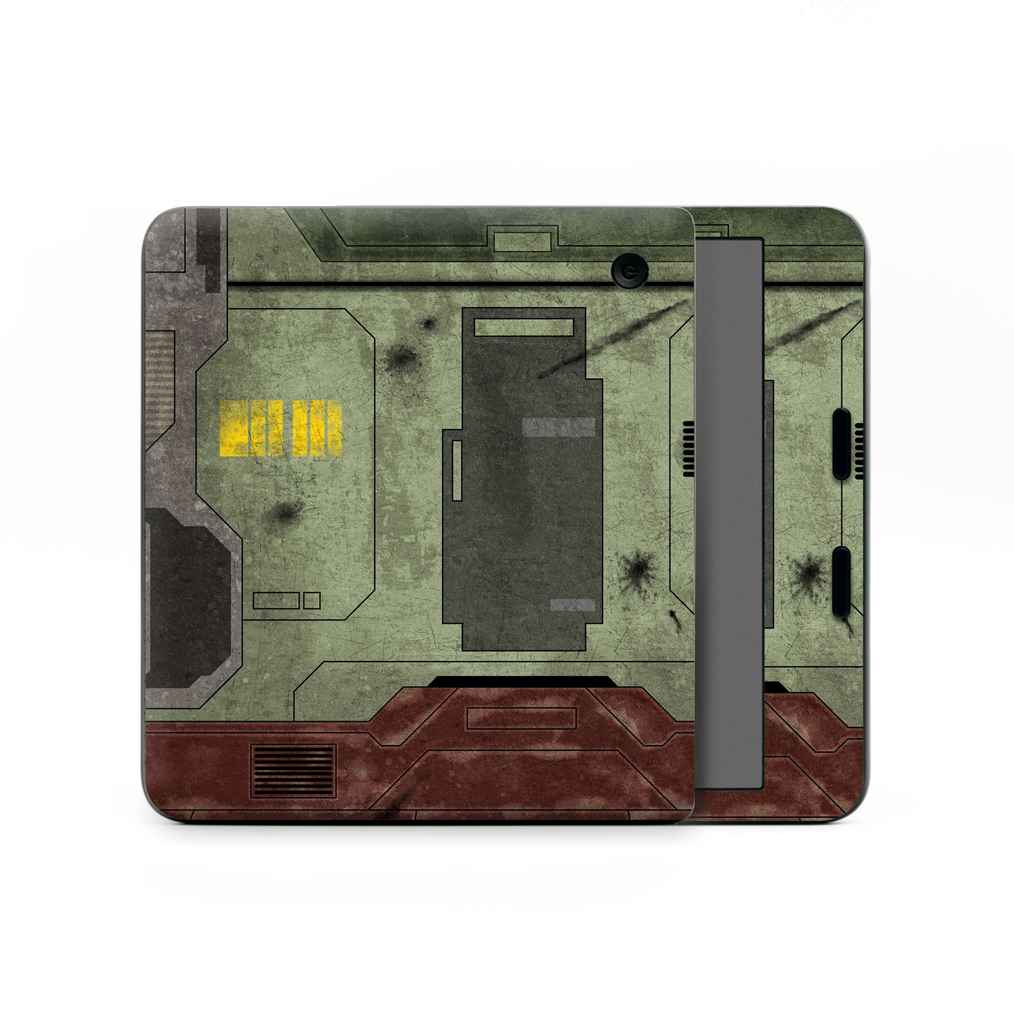 Kobo Libra Colour Skin design of Rectangle, Screenshot, Font, Wood, Pattern, Symmetry, Machine, Gas, Parallel, Engineering, with red, green, yellow, black, gray, white colors