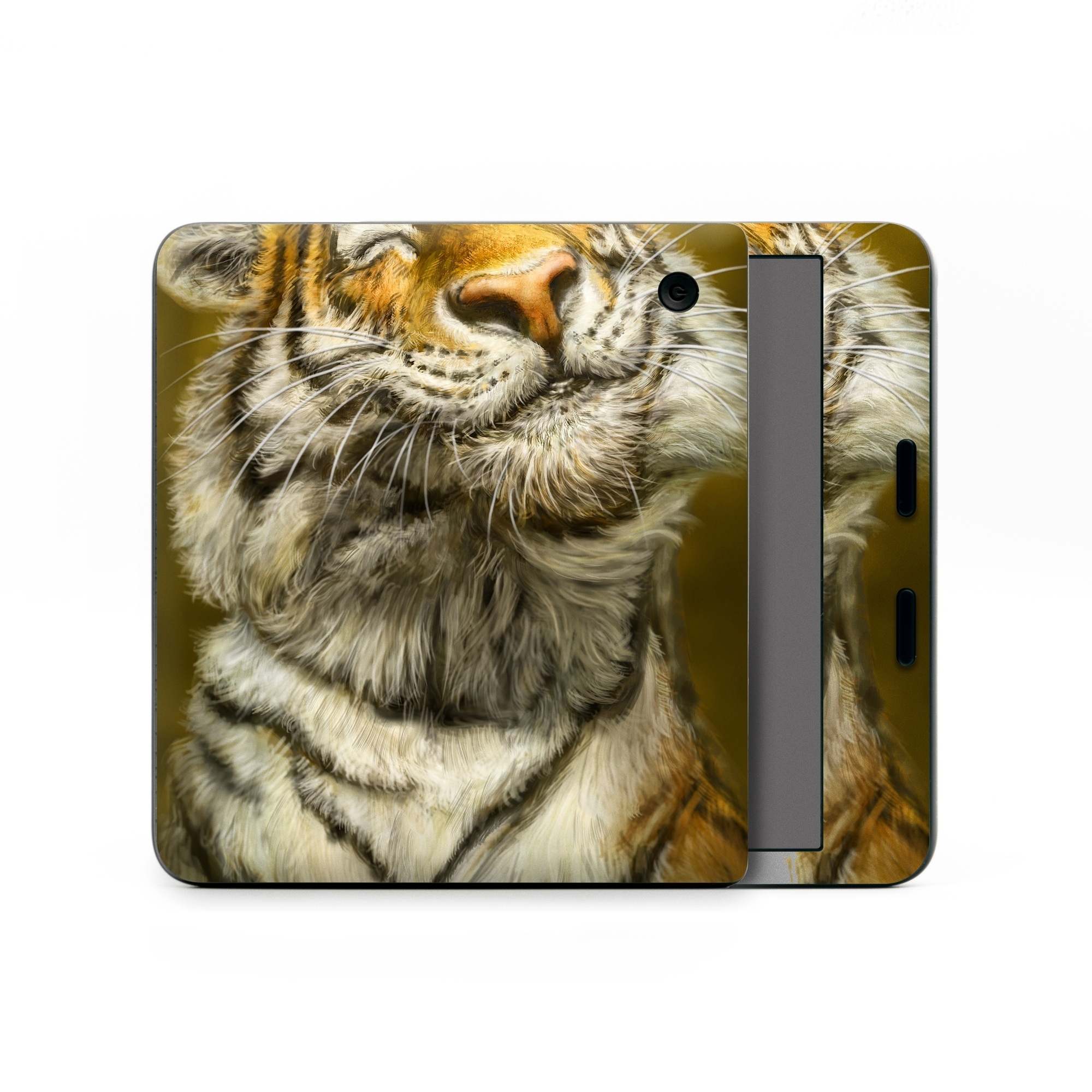 Kobo Libra Colour Skin design of Tiger, Vertebrate, Bengal tiger, Mammal, Wildlife, Siberian tiger, Terrestrial animal, Felidae, Snout, Whiskers, with black, white, orange, yellow colors