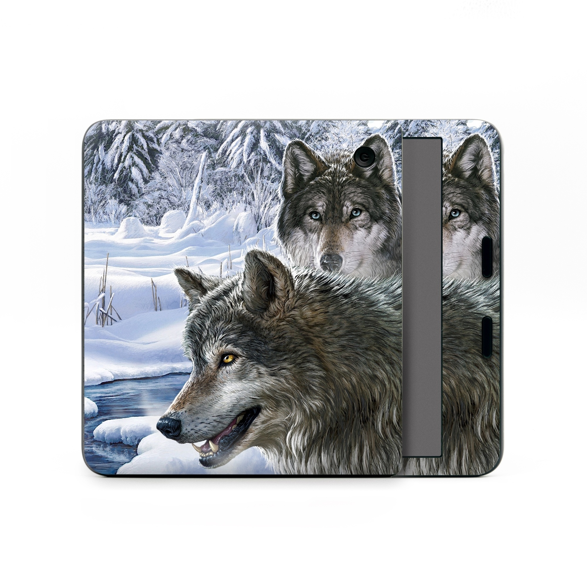 Kobo Libra Colour Skin design of Mammal, Vertebrate, Wolf, Canidae, canis lupus tundrarum, Canis, Wildlife, Carnivore, Wolfdog, Dog, with gray, black, blue, purple colors