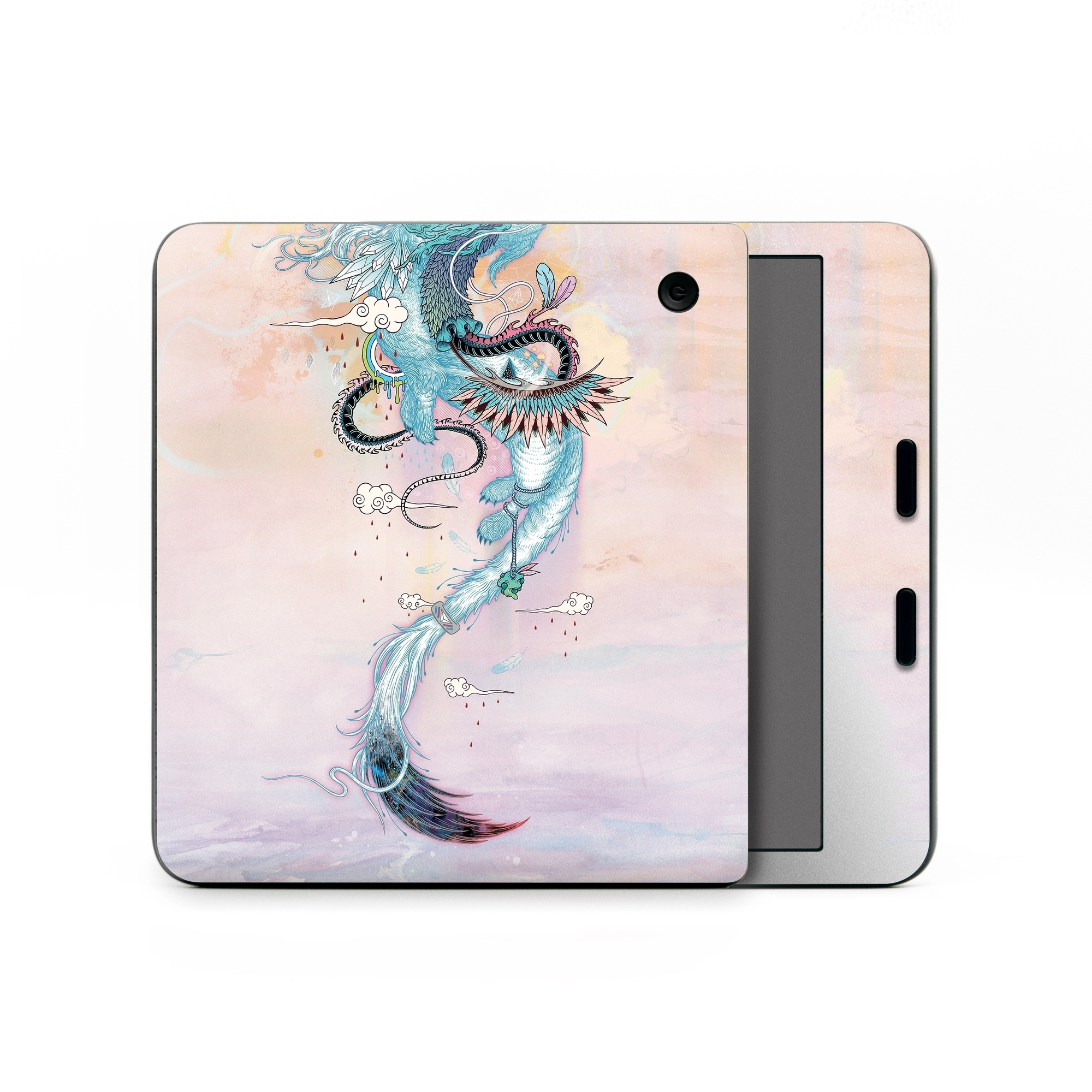 Kobo Libra Colour Skin design of Illustration, Water, Watercolor paint, Art, Fictional character, Graphic design, Mythology, Visual arts, Painting, Drawing, with yellow, pink, blue, green colors