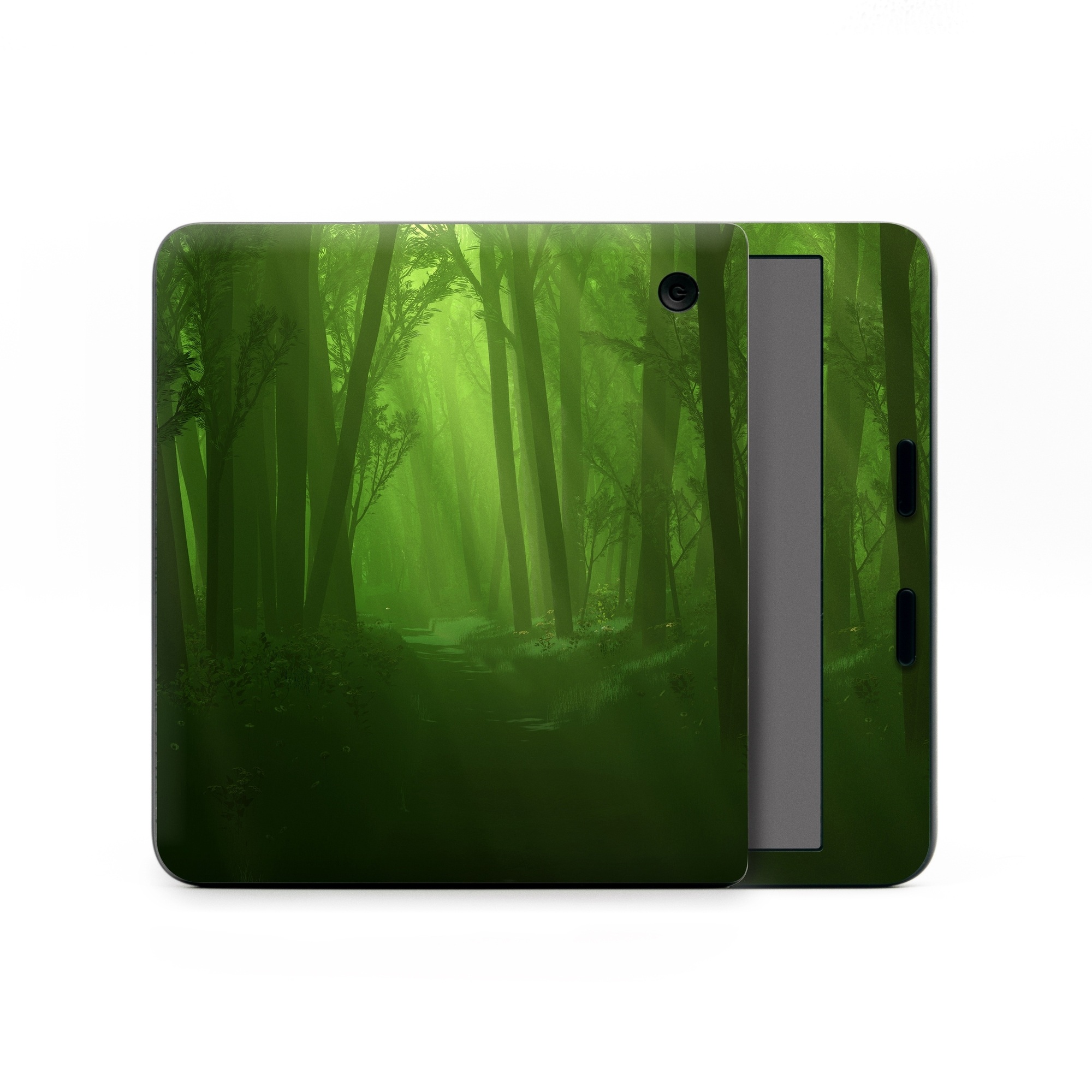 Kobo Libra Colour Skin design of Nature, Green, Forest, Old-growth forest, Woodland, Natural environment, Vegetation, Tree, Natural landscape, Atmospheric phenomenon, with black, green colors