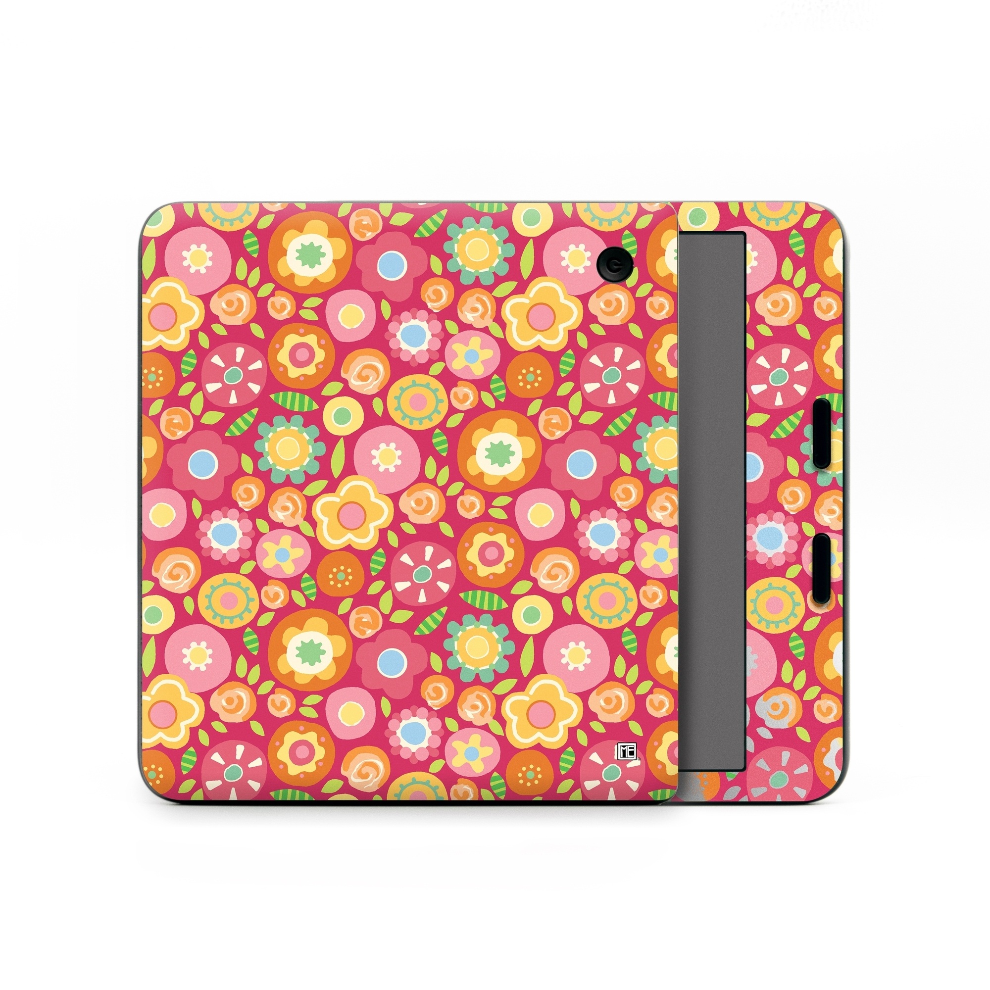 Kobo Libra Colour Skin design of Orange, Pattern, Design, Circle, with red, pink, green, gray, orange, purple colors