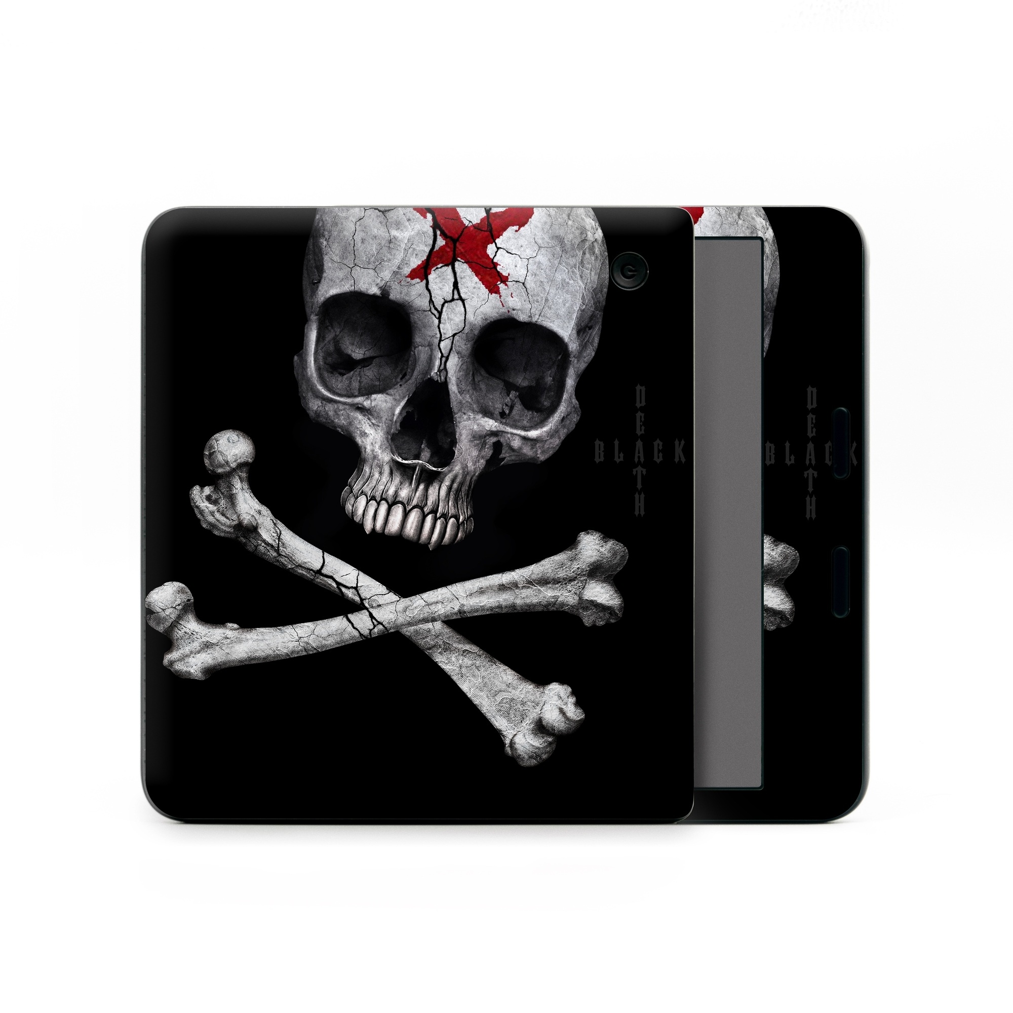 Kobo Libra Colour Skin design of Bone, Skull, Skeleton, Jaw, Illustration, Animation, Fictional character, Still life photography, with black, white, gray colors