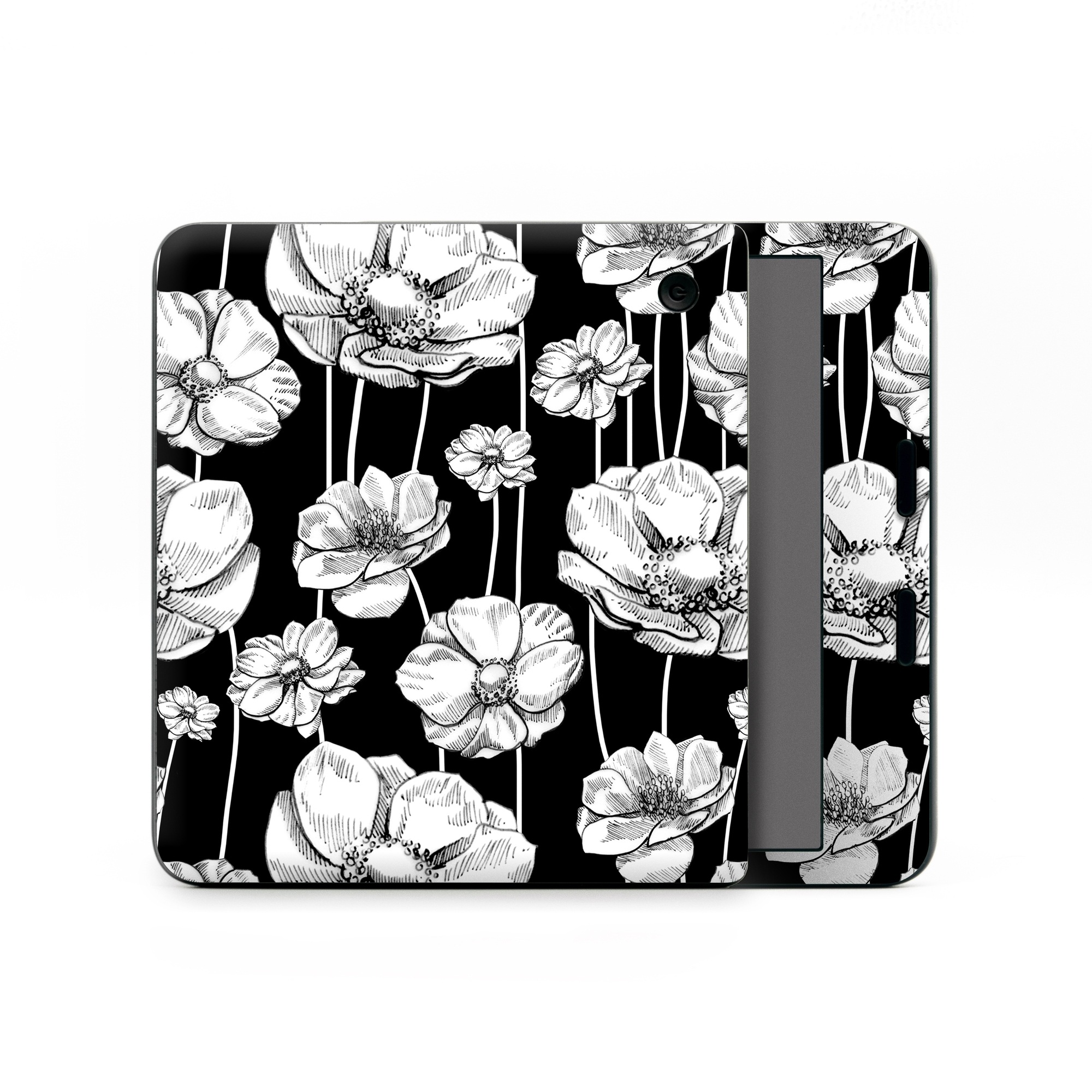 Kobo Libra Colour Skin design of Flower, Black-and-white, Plant, Botany, Petal, Design, Wildflower, Monochrome photography, Pattern, Monochrome, with black, gray, white colors
