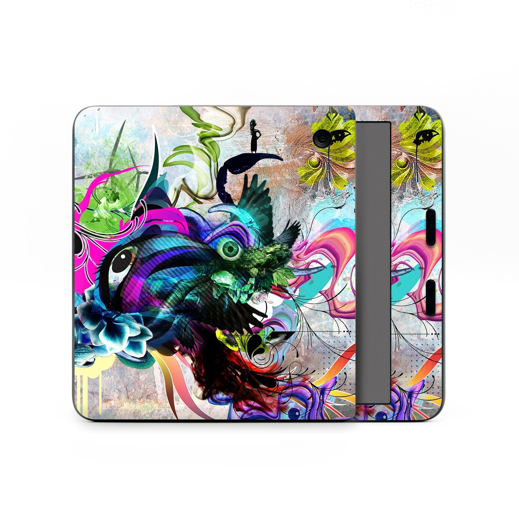 Kobo Libra Colour Skin design of Graphic design, Psychedelic art, Art, Illustration, Purple, Visual arts, Graffiti, Street art, Design, Painting, with gray, black, blue, green, purple colors