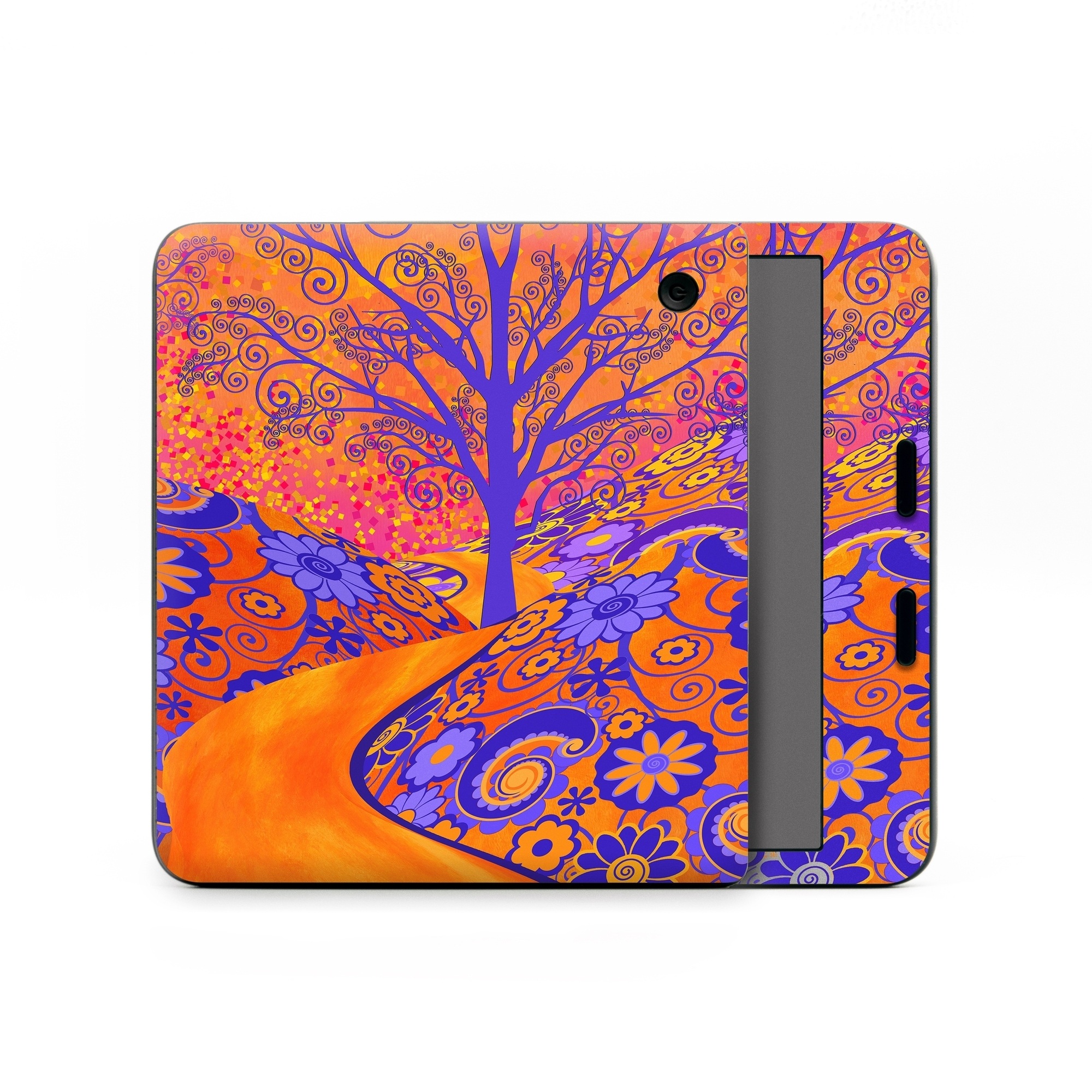 Kobo Libra Colour Skin design of Blue, Orange, Art, Acrylic paint, Modern art, Pattern, Visual arts, Painting, Majorelle blue, Psychedelic art, with orange, yellow, red, purple colors