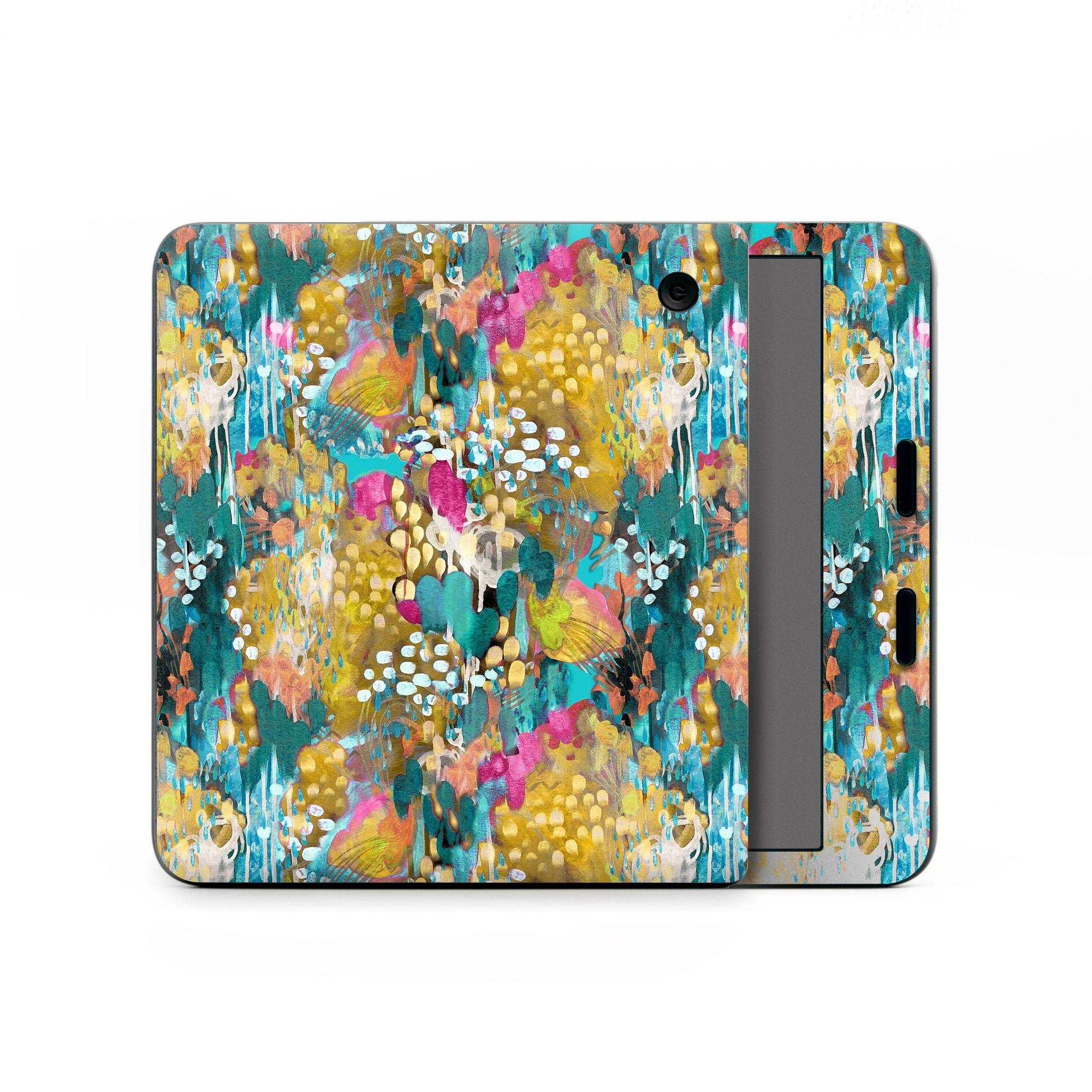 Kobo Libra Colour Skin design of Pattern, Textile, Design, Art, Visual arts, Wildflower, with green, gray, blue, black, red colors