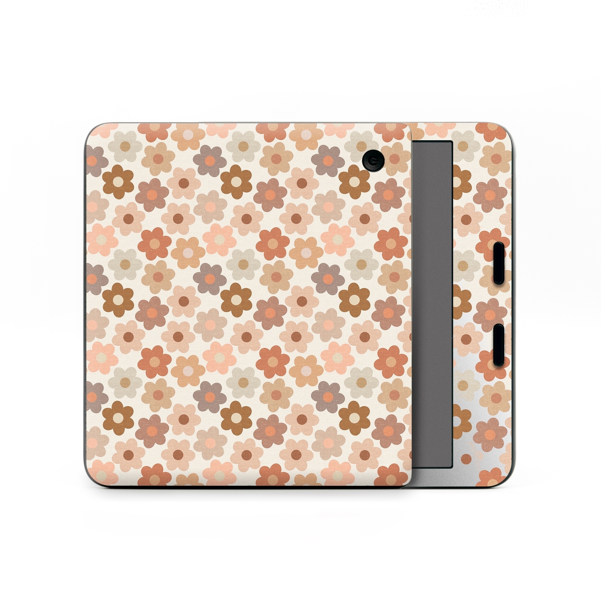 Kobo Libra Colour Skin design of Brown, Orange, Textile, Material property, Pattern, Circle, Symmetry, Font, Tints and shades, Peach, with white, brown, yellow, pink colors