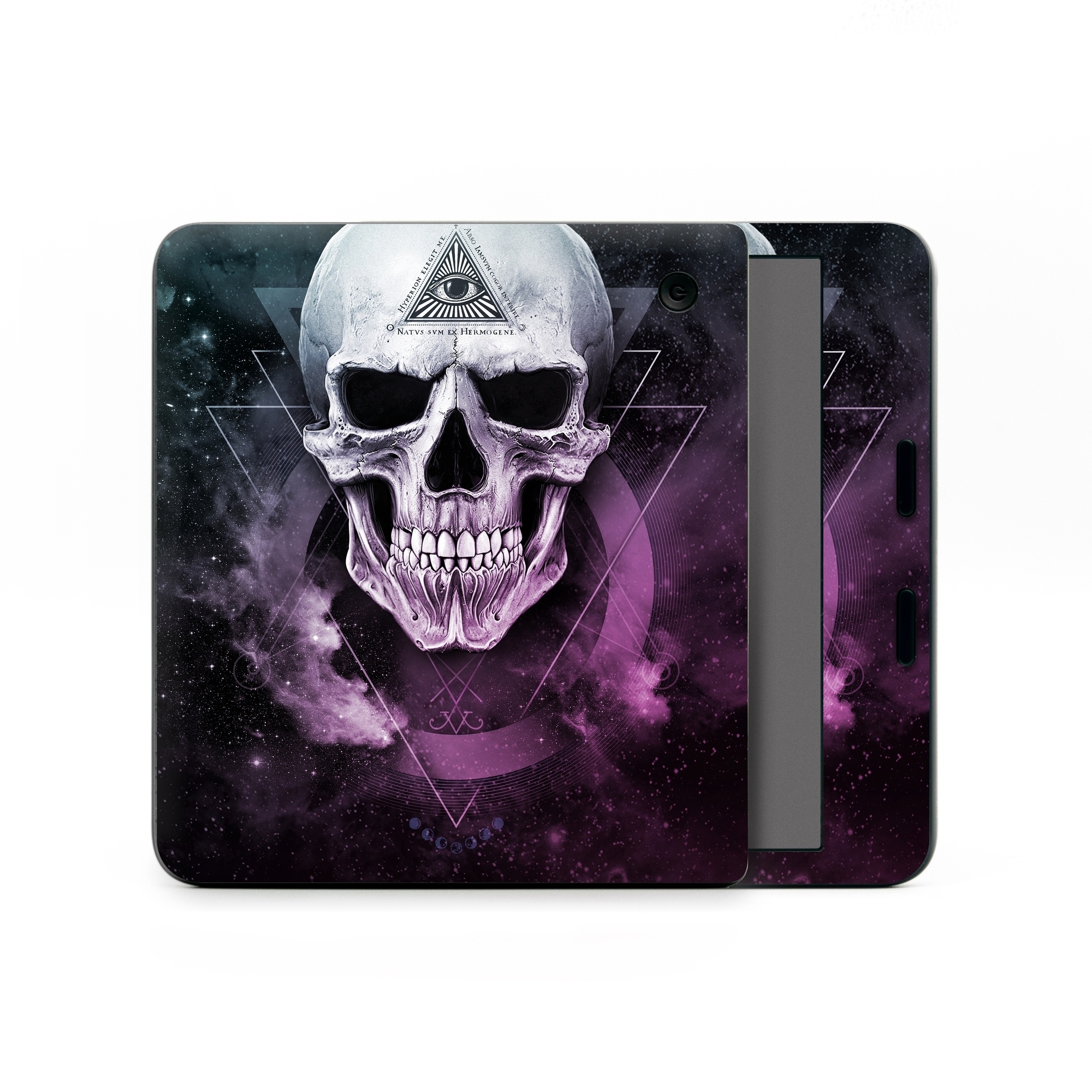 Kobo Libra Colour Skin design of Skull, Bone, Illustration, Font, Jaw, Fictional character, Graphic design, Graphics, Art, with black, white, gray, purple colors