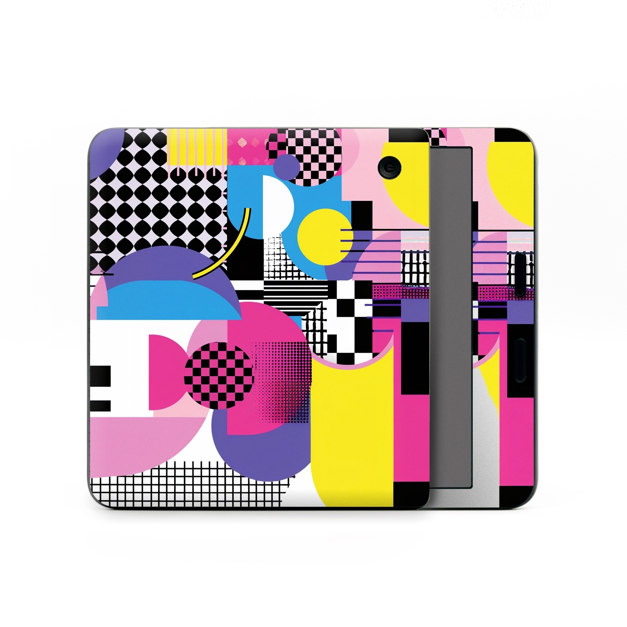 Kobo Libra Colour Skin design of Rectangle, Textile, Art, Font, Line, Material property, Magenta, Pattern, Circle, Tints and shades, with pink, yellow, white, black, purple, blue colors
