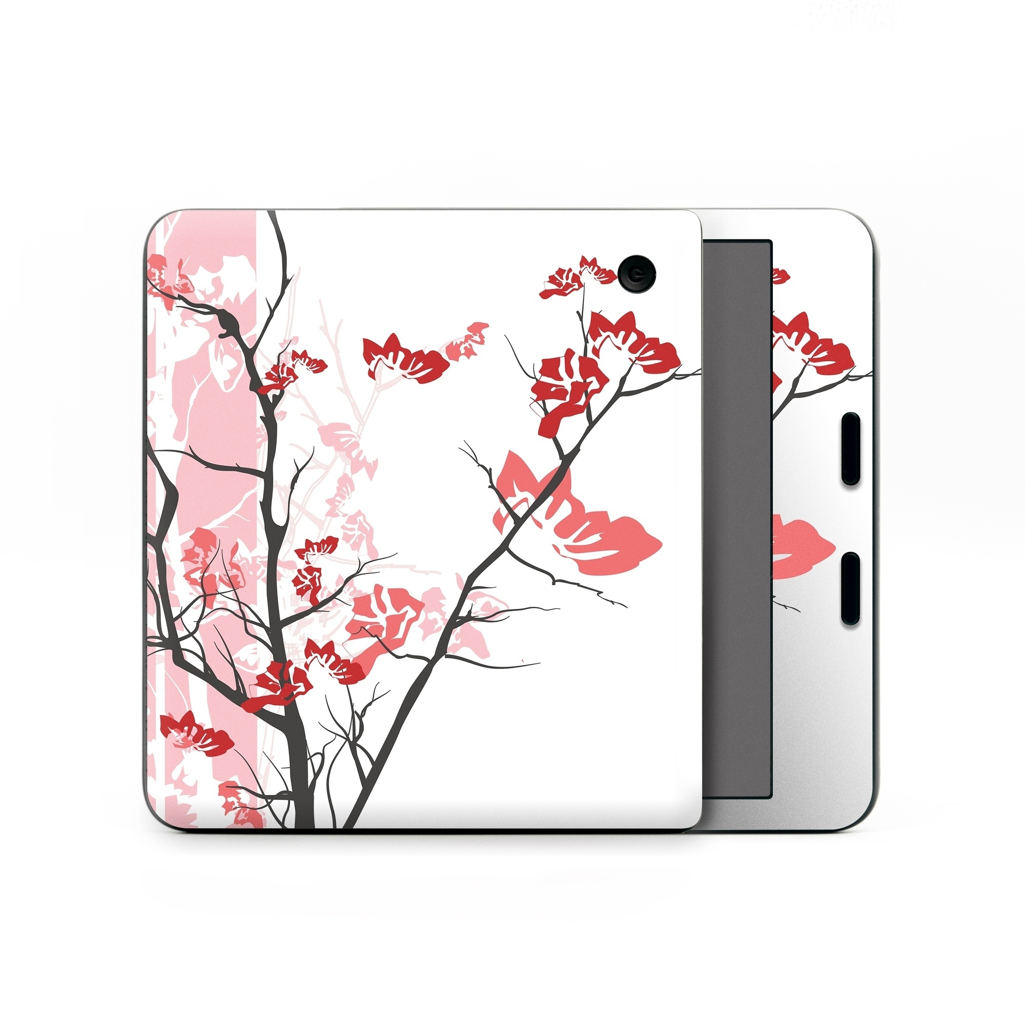 Kobo Libra Colour Skin design of Branch, Red, Flower, Plant, Tree, Twig, Blossom, Botany, Pink, Spring, with white, pink, gray, red, black colors