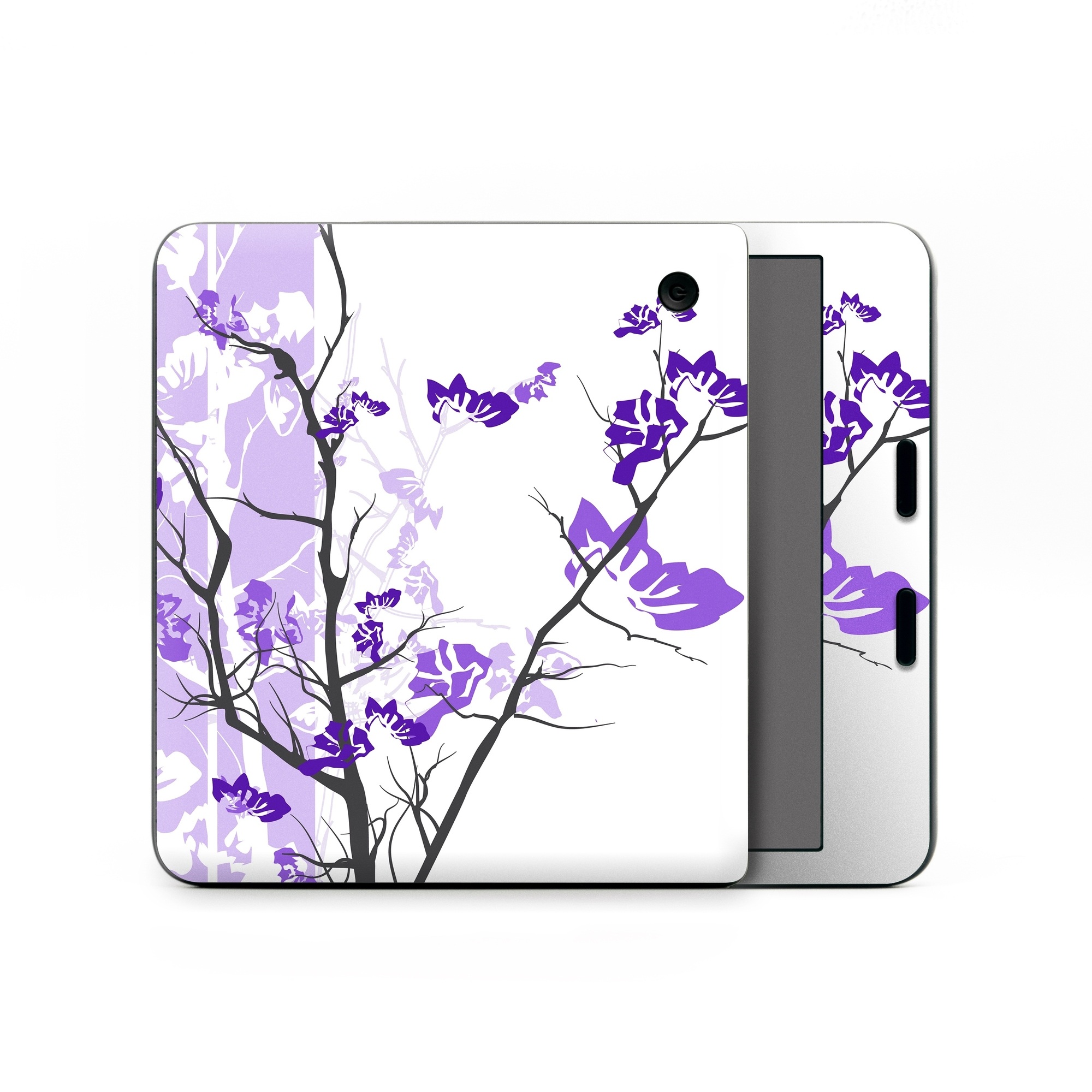 Kobo Libra Colour Skin design of Branch, Purple, Violet, Lilac, Lavender, Plant, Twig, Flower, Tree, Wildflower, with white, purple, gray, pink, black colors