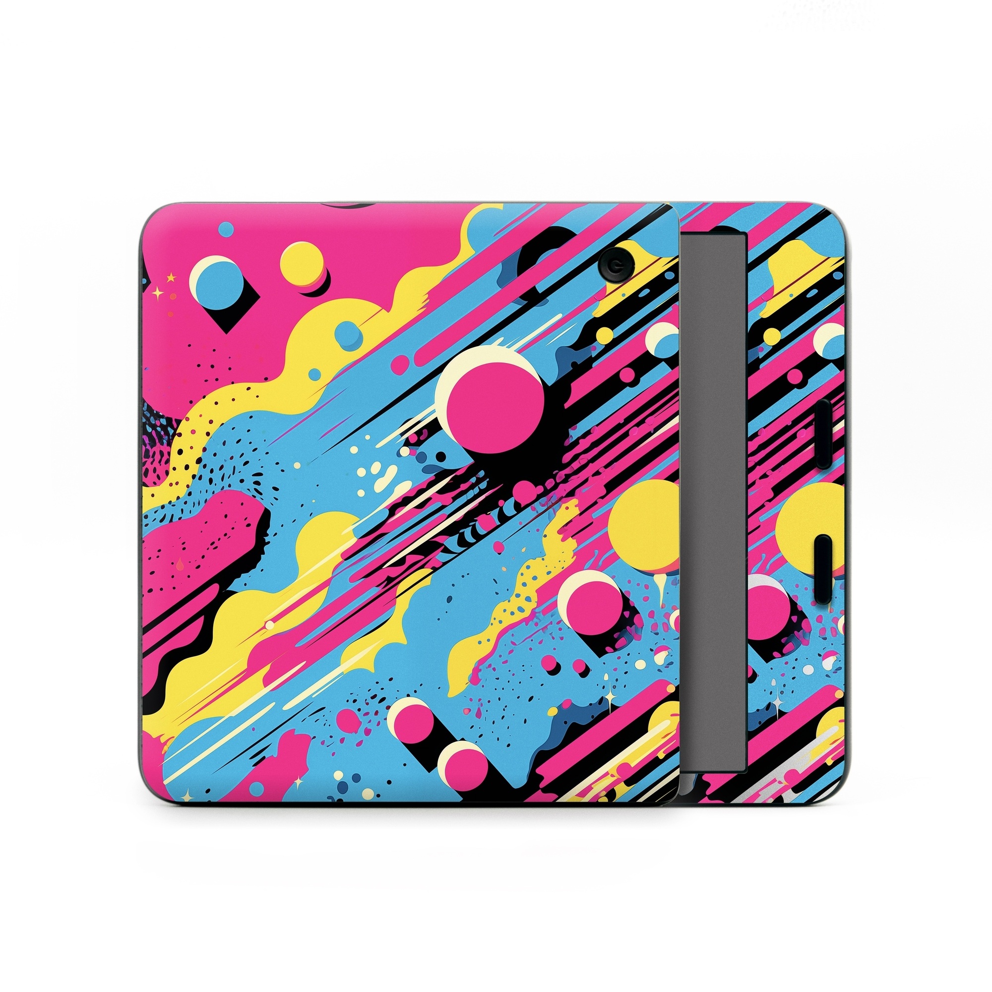 Kobo Libra Colour Skin design of Colorfulness, Paint, Art, Font, Line, Material property, Magenta, Pattern, Illustration, Circle, with pink, yellow, blue, black, white colors